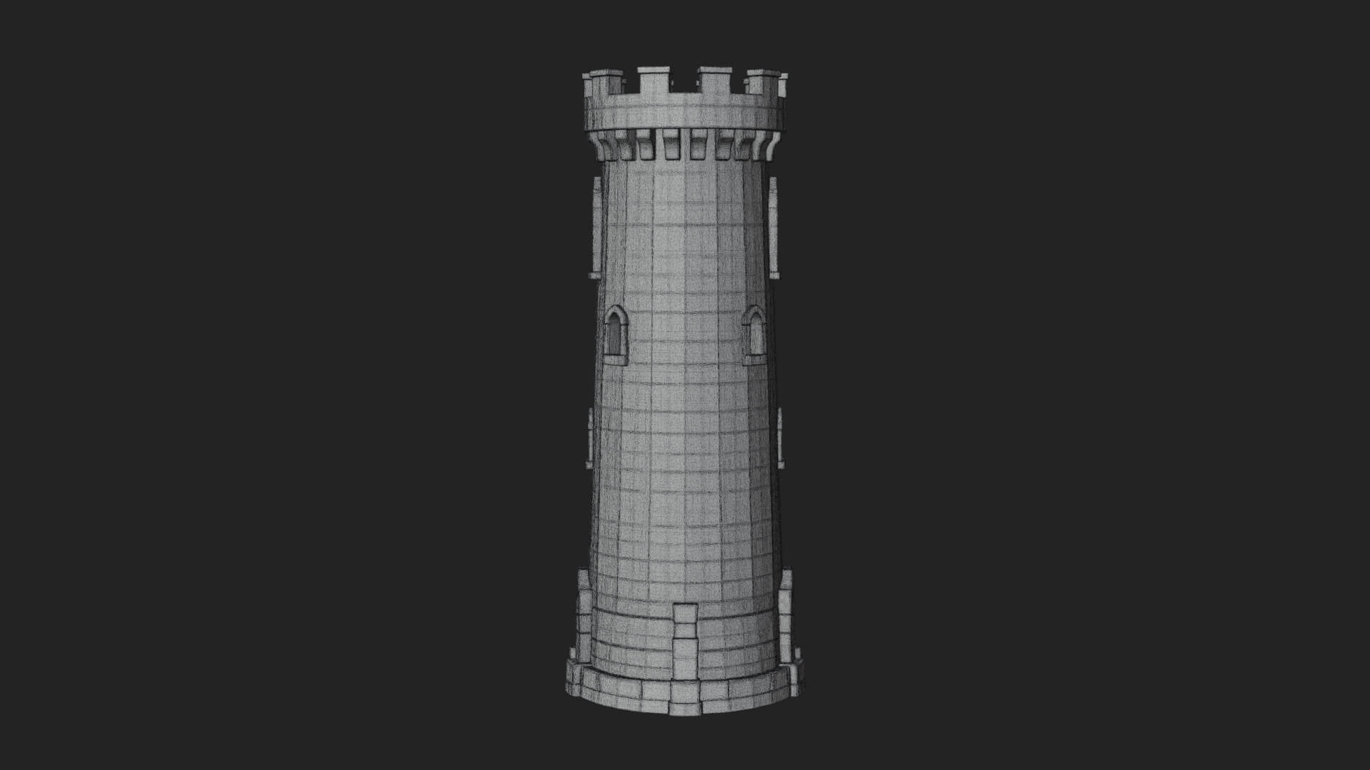 Round Stone Tower Design 2 3D Print Model 3D Model