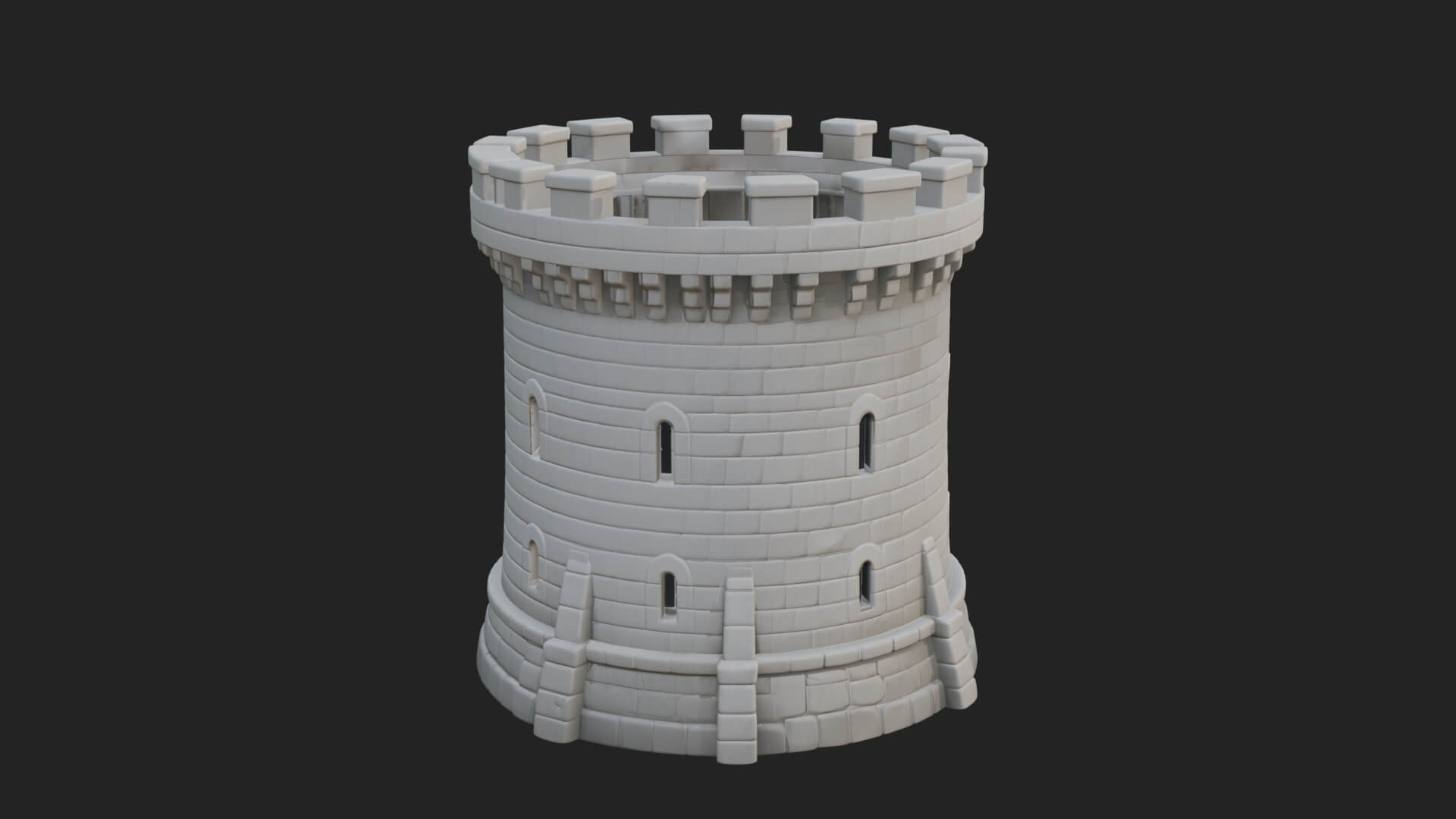 Round Stone Tower Design 3 3D Print Model 3D Model