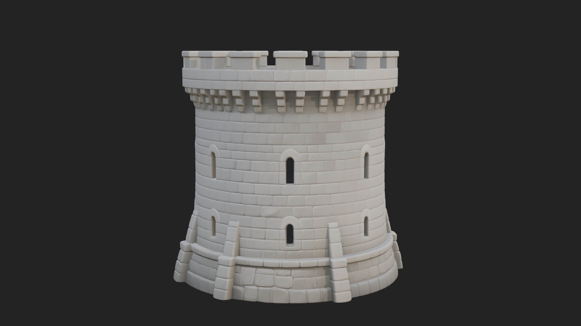 Round Stone Tower Design 3 3D Print Model 3D Model