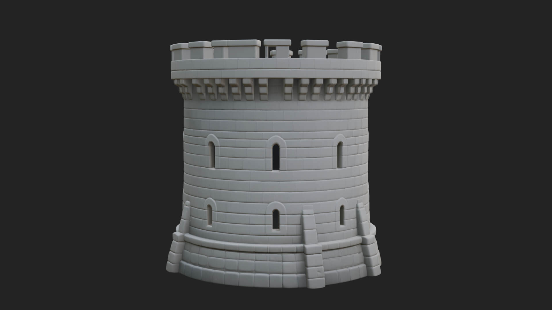 Round Stone Tower Design 3 3D Print Model 3D Model