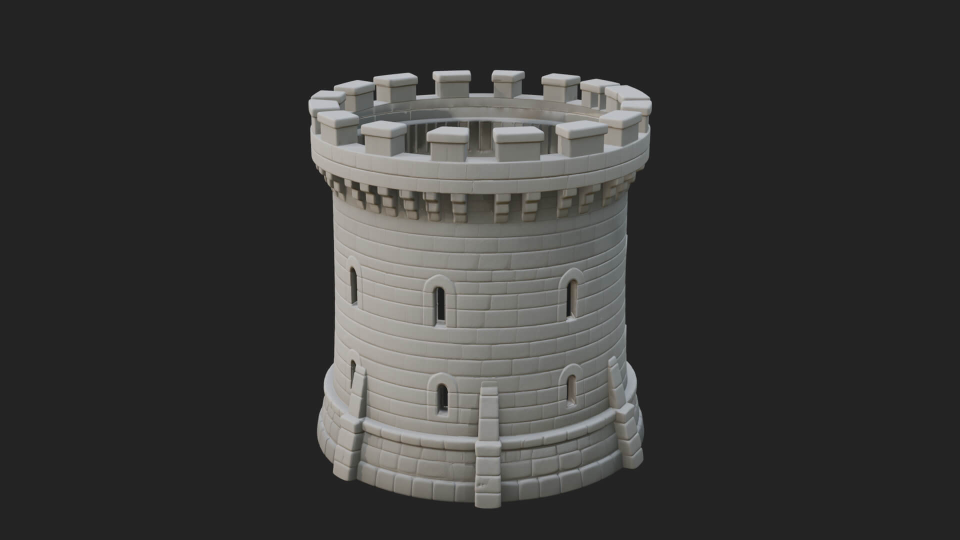 Round Stone Tower Design 3 3D Print Model 3D Model