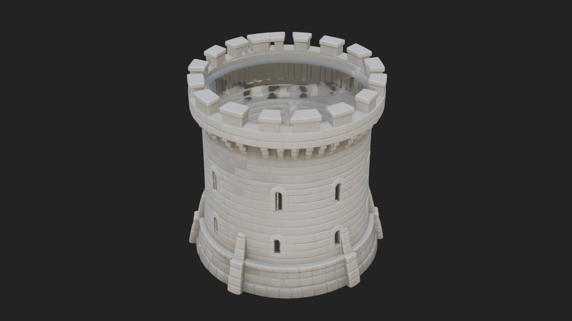 Round Stone Tower Design 3 3D Print Model 3D Model