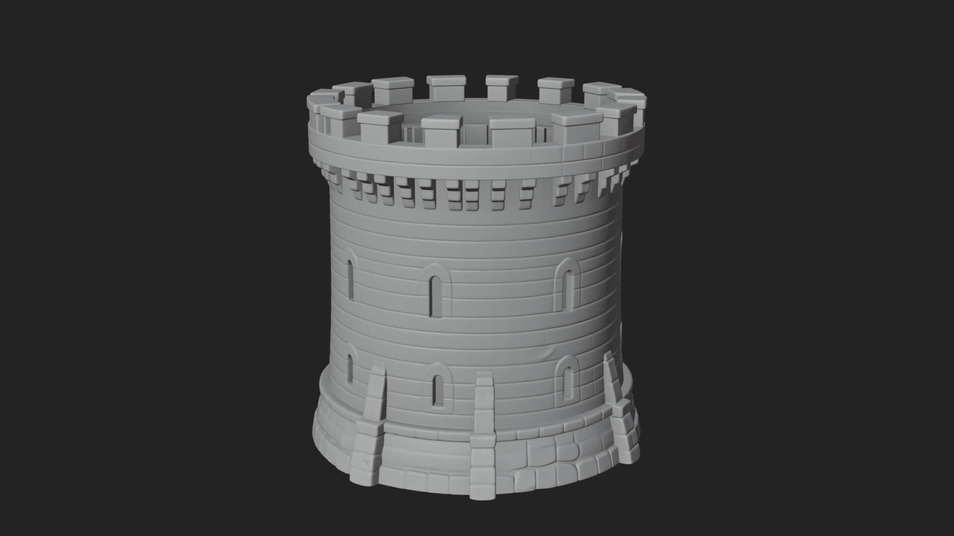 Round Stone Tower Design 3 3D Print Model 3D Model