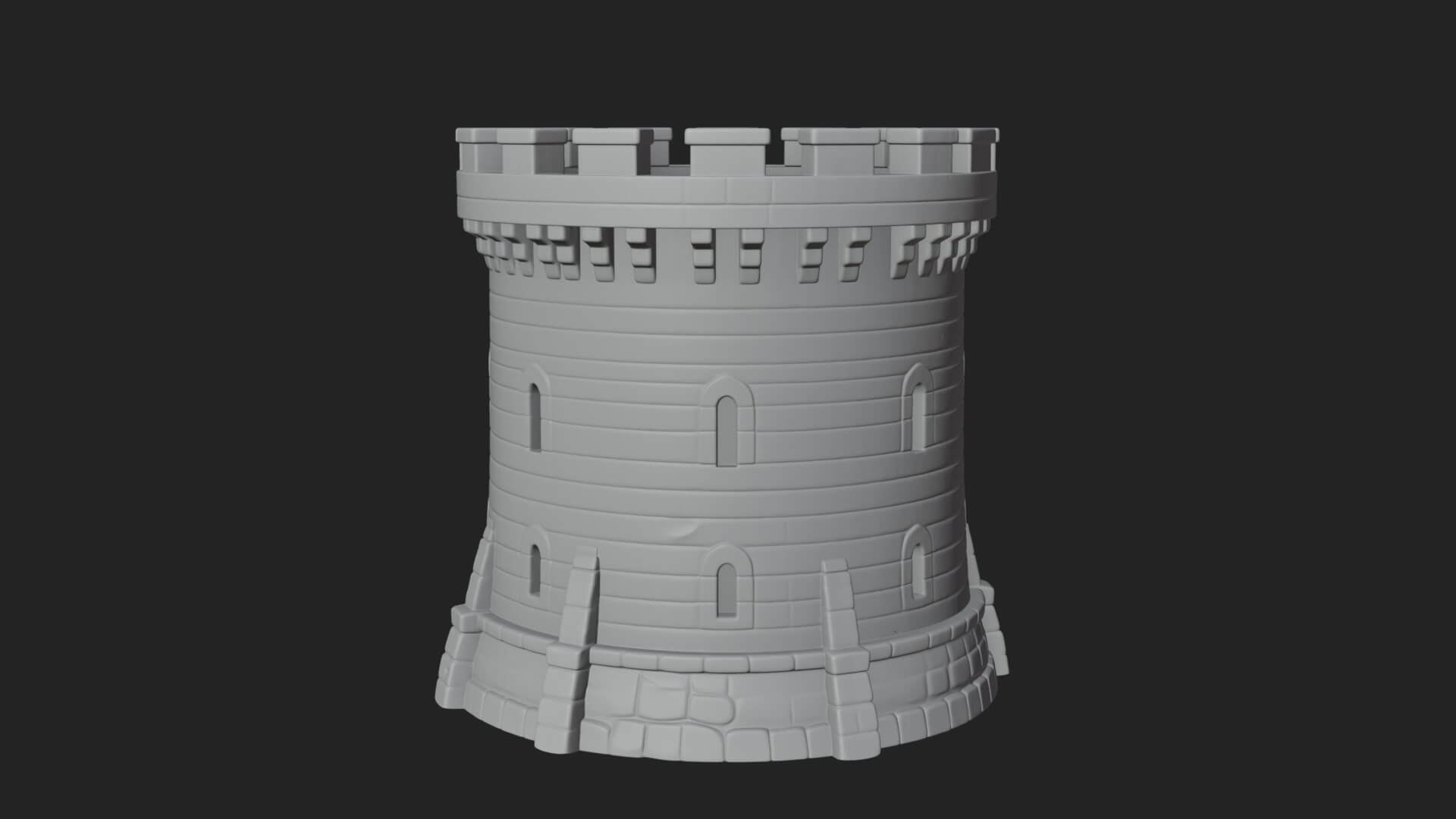 Round Stone Tower Design 3 3D Print Model 3D Model