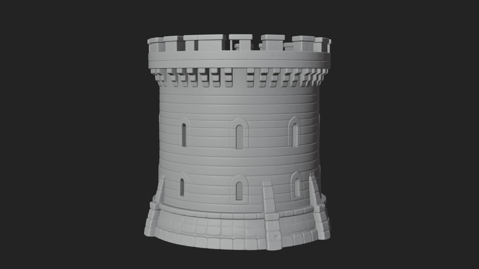 Round Stone Tower Design 3 3D Print Model 3D Model