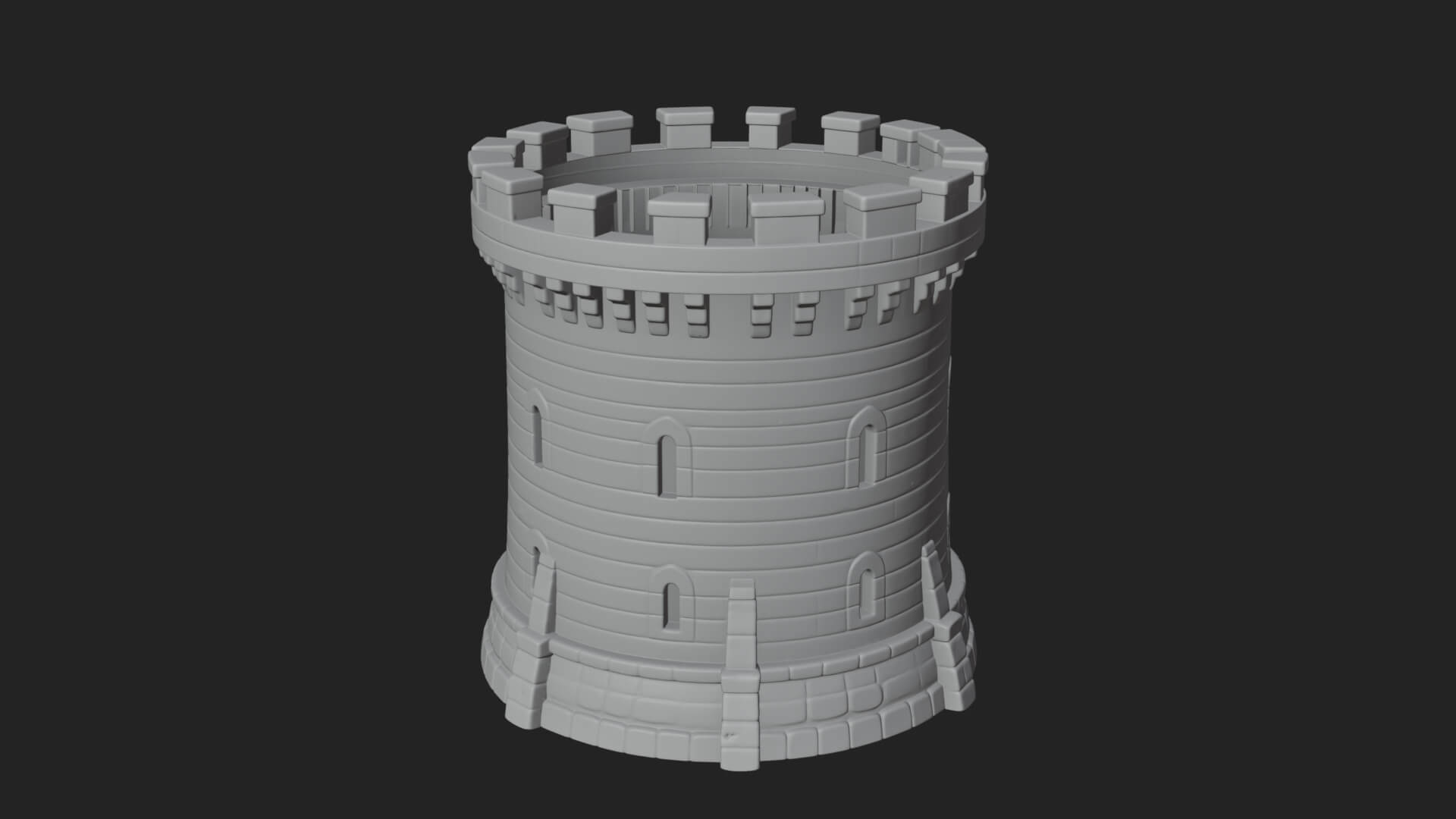 Round Stone Tower Design 3 3D Print Model 3D Model