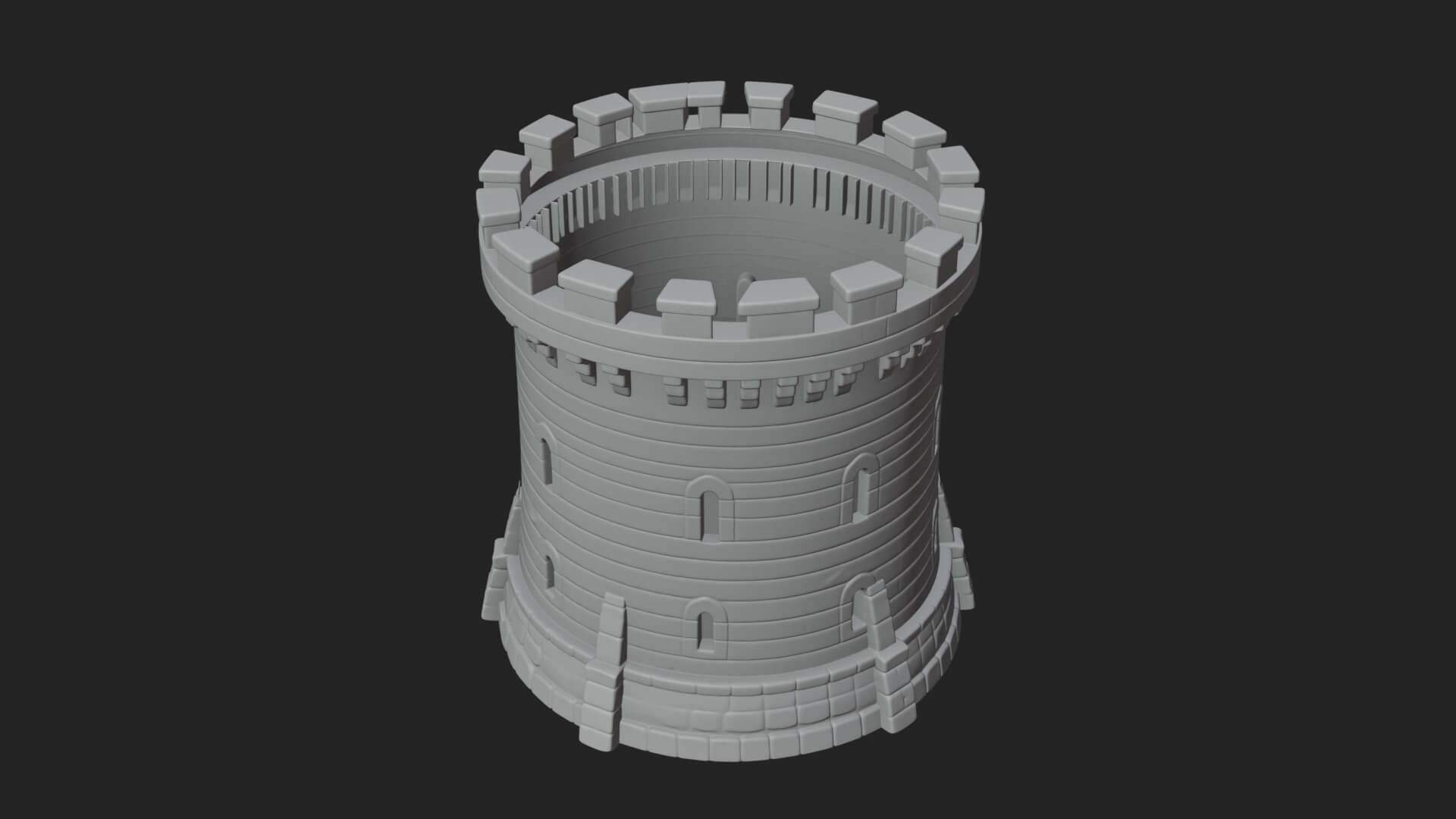 Round Stone Tower Design 3 3D Print Model 3D Model