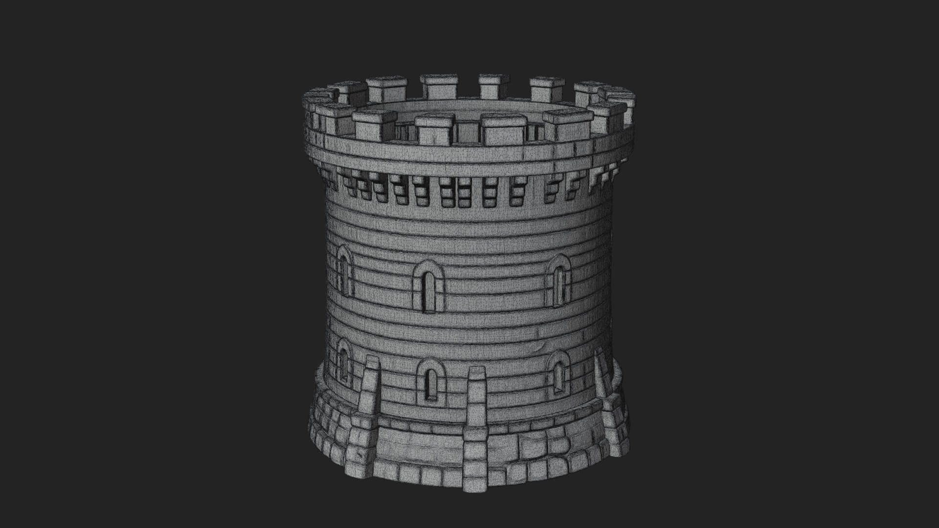 Round Stone Tower Design 3 3D Print Model 3D Model