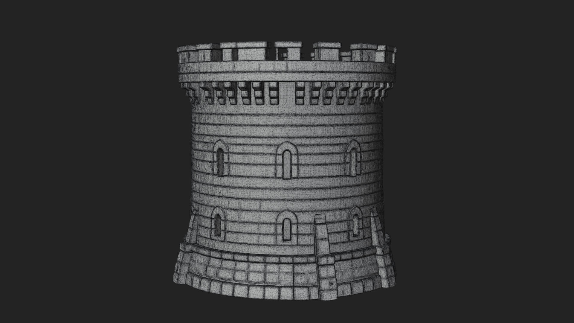 Round Stone Tower Design 3 3D Print Model 3D Model