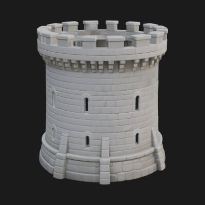 Round Stone Tower Design 3 3D Print Model