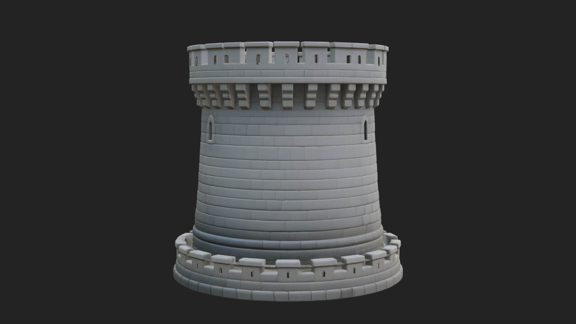 Round Stone Tower Design 4 3D Print Model 3D Model