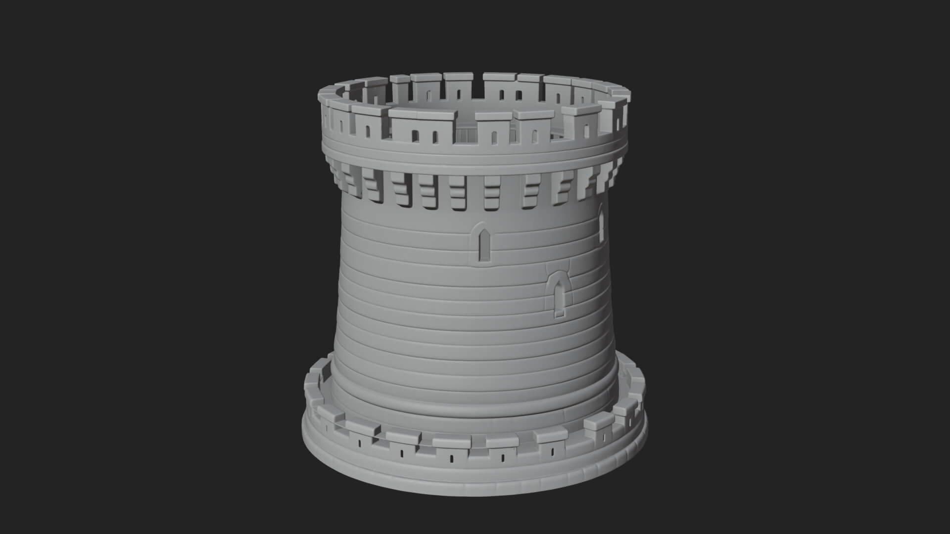 Round Stone Tower Design 4 3D Print Model 3D Model
