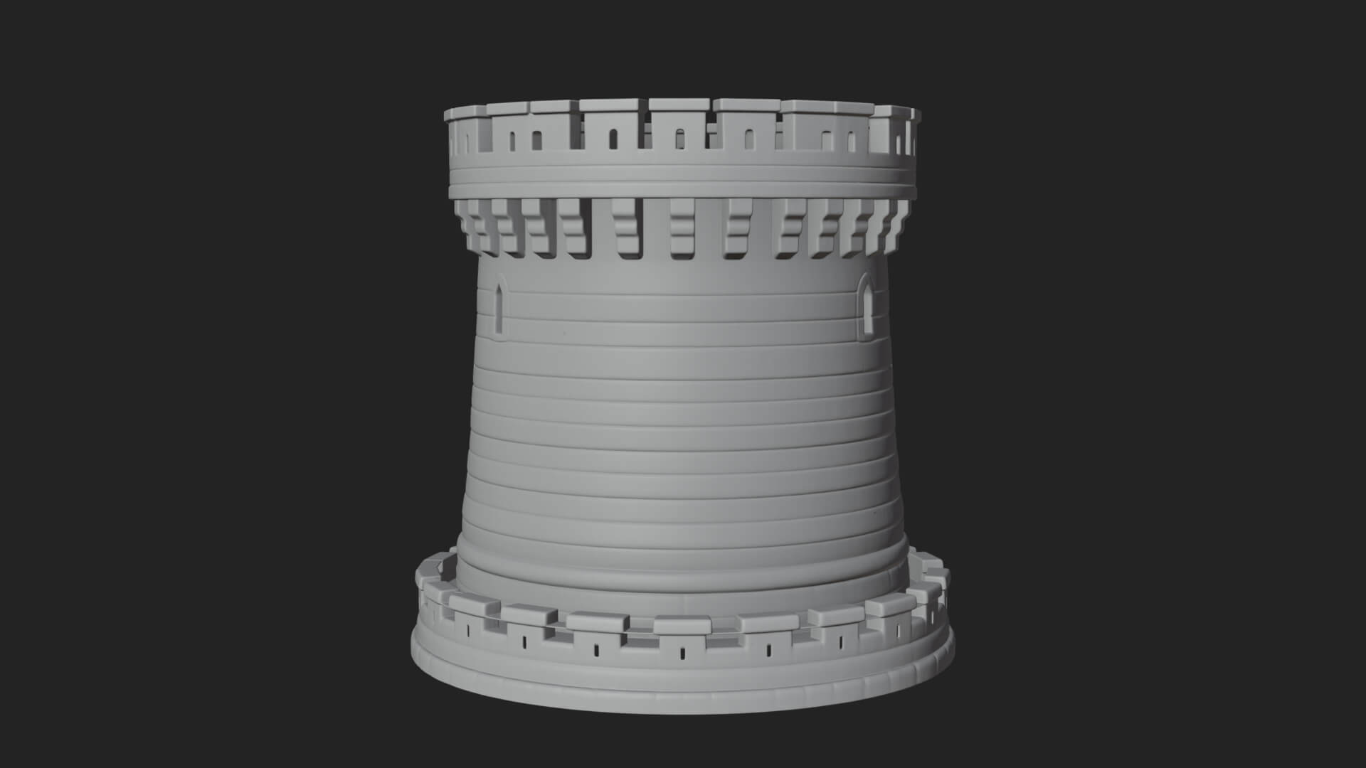 Round Stone Tower Design 4 3D Print Model 3D Model