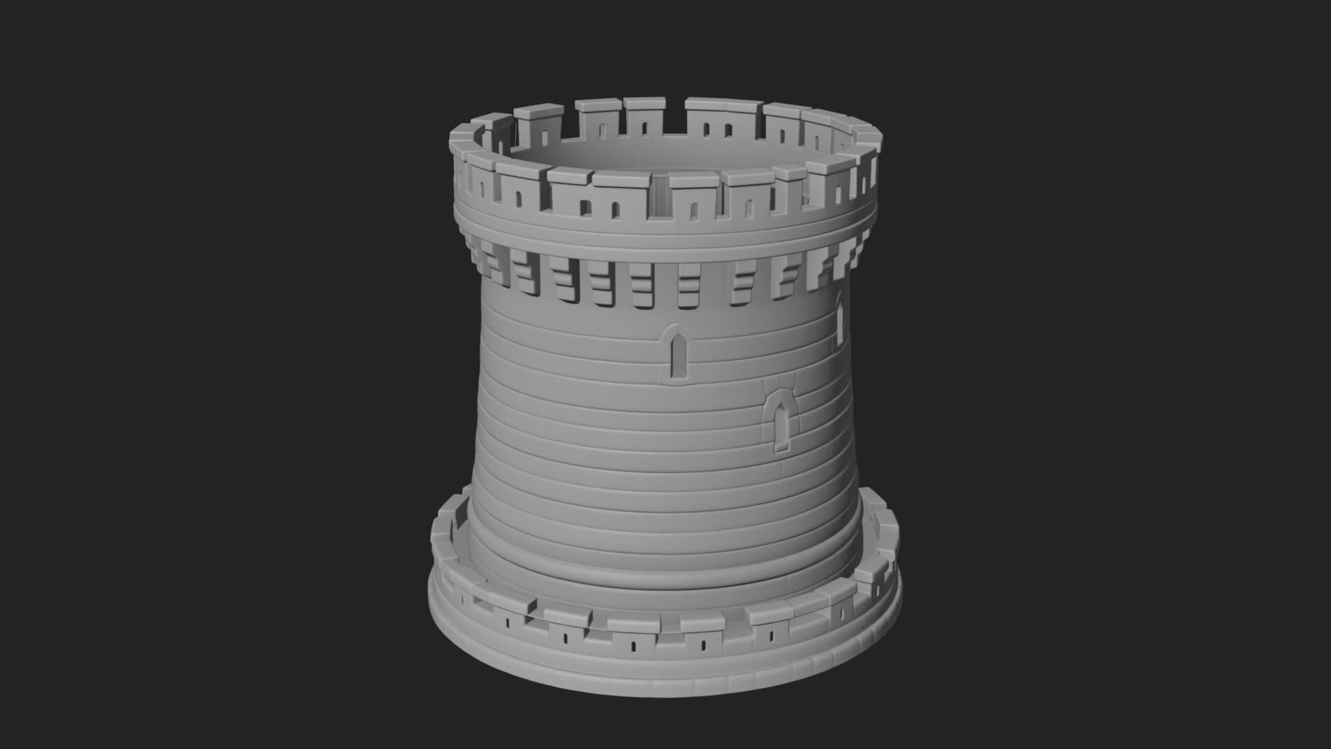 Round Stone Tower Design 4 3D Print Model 3D Model