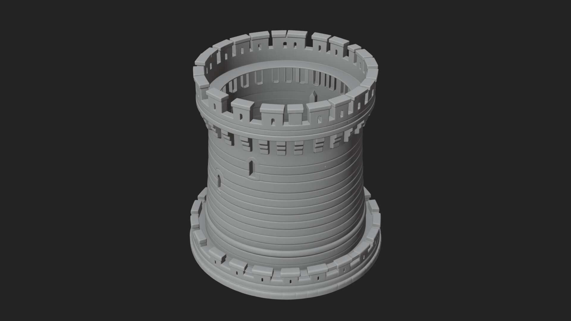 Round Stone Tower Design 4 3D Print Model 3D Model