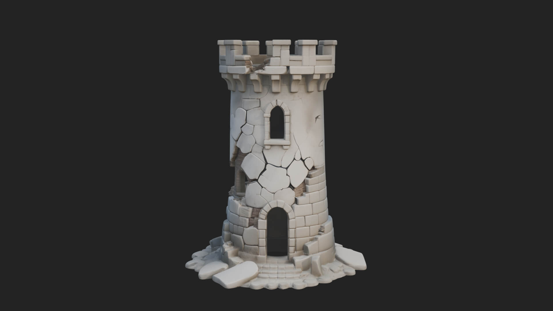 Round Stone Tower Design 5 3D Print Model 3D Model