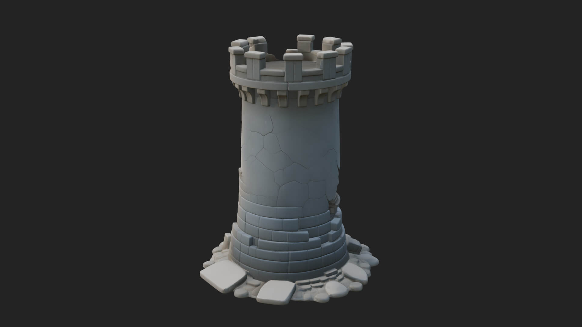 Round Stone Tower Design 5 3D Print Model 3D Model