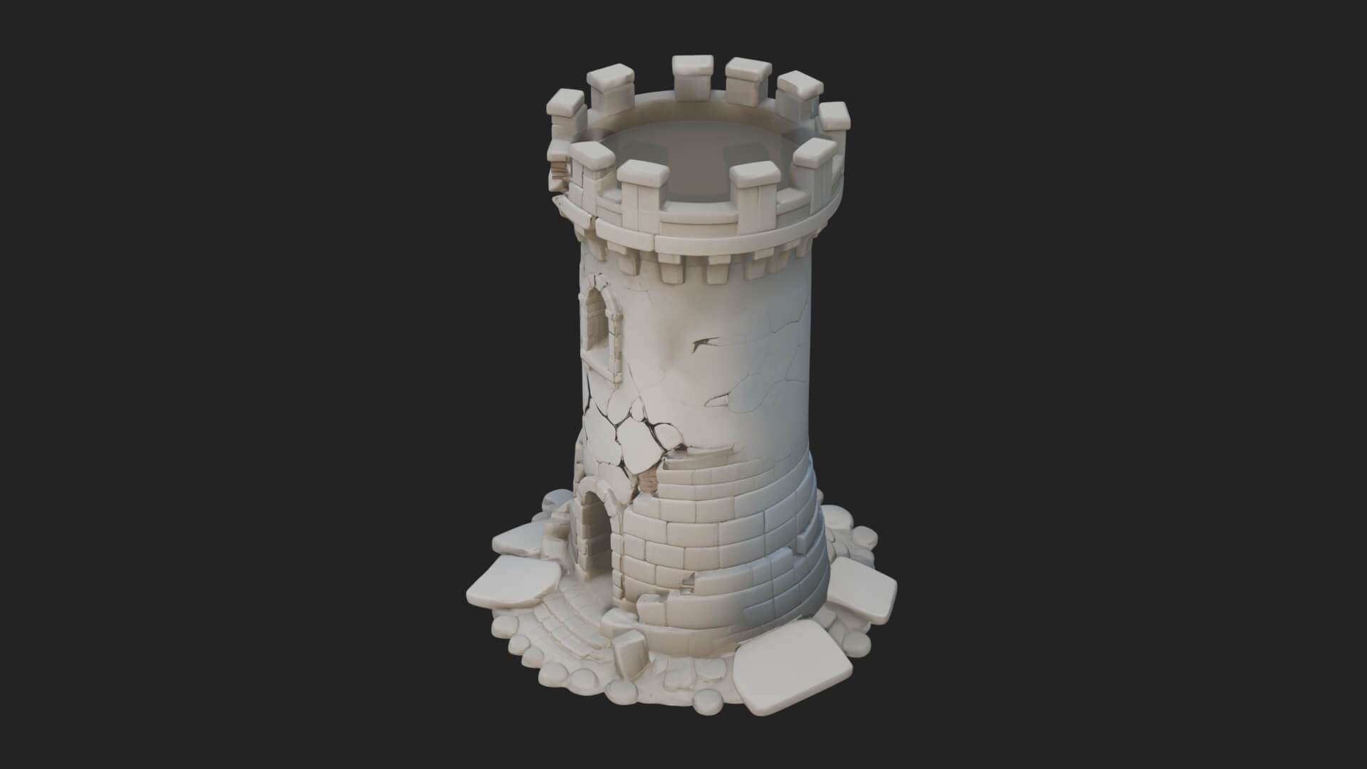 Round Stone Tower Design 5 3D Print Model 3D Model
