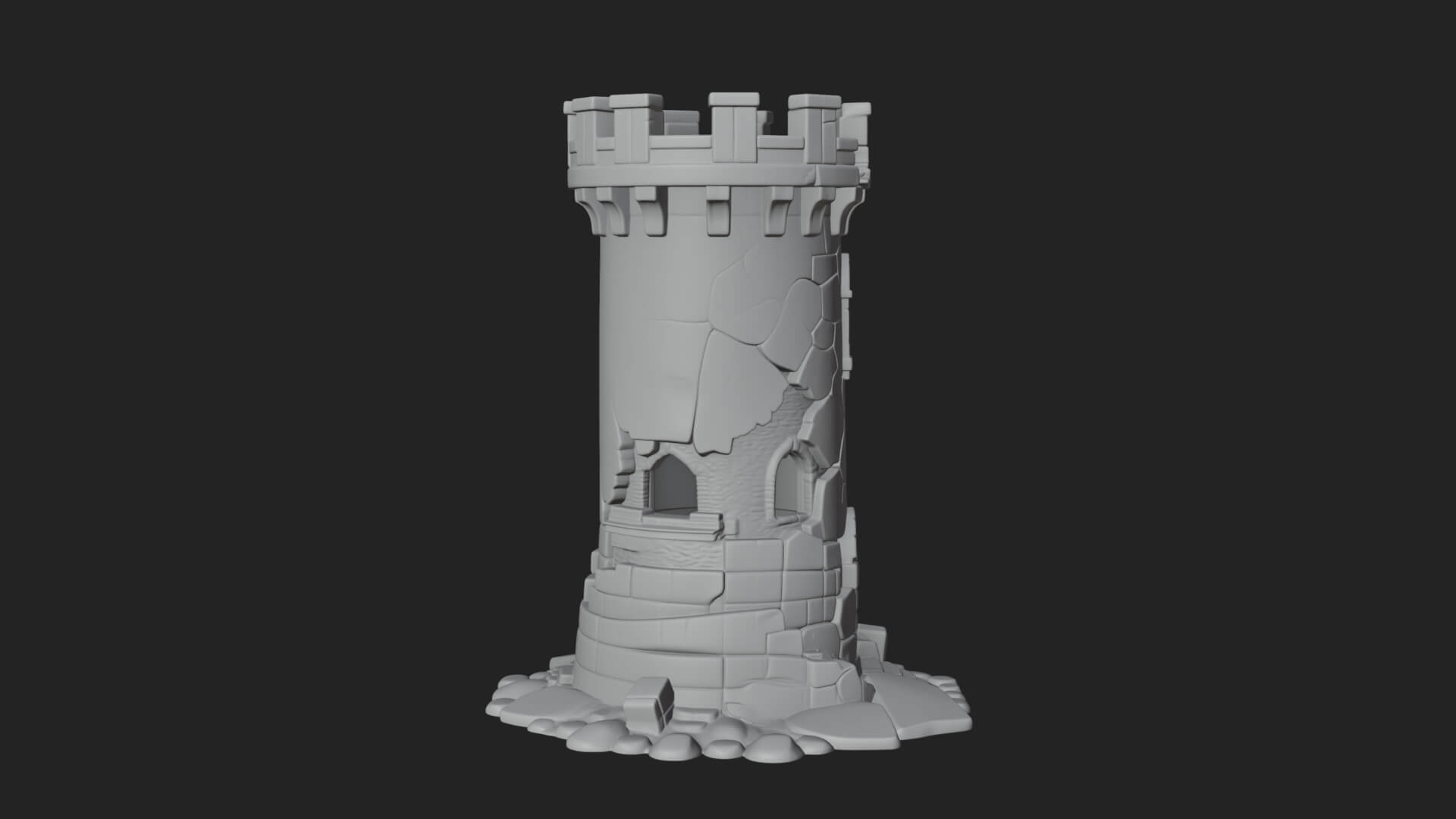 Round Stone Tower Design 5 3D Print Model 3D Model
