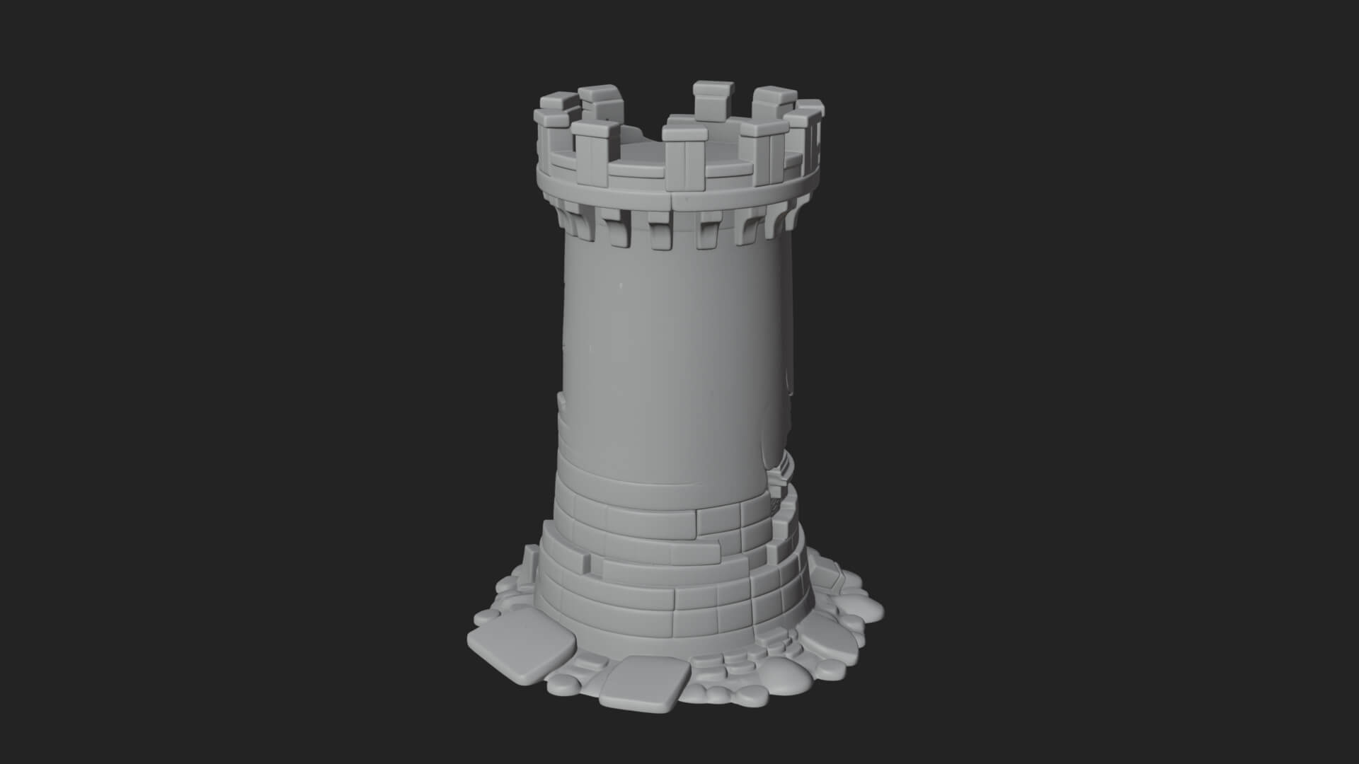 Round Stone Tower Design 5 3D Print Model 3D Model