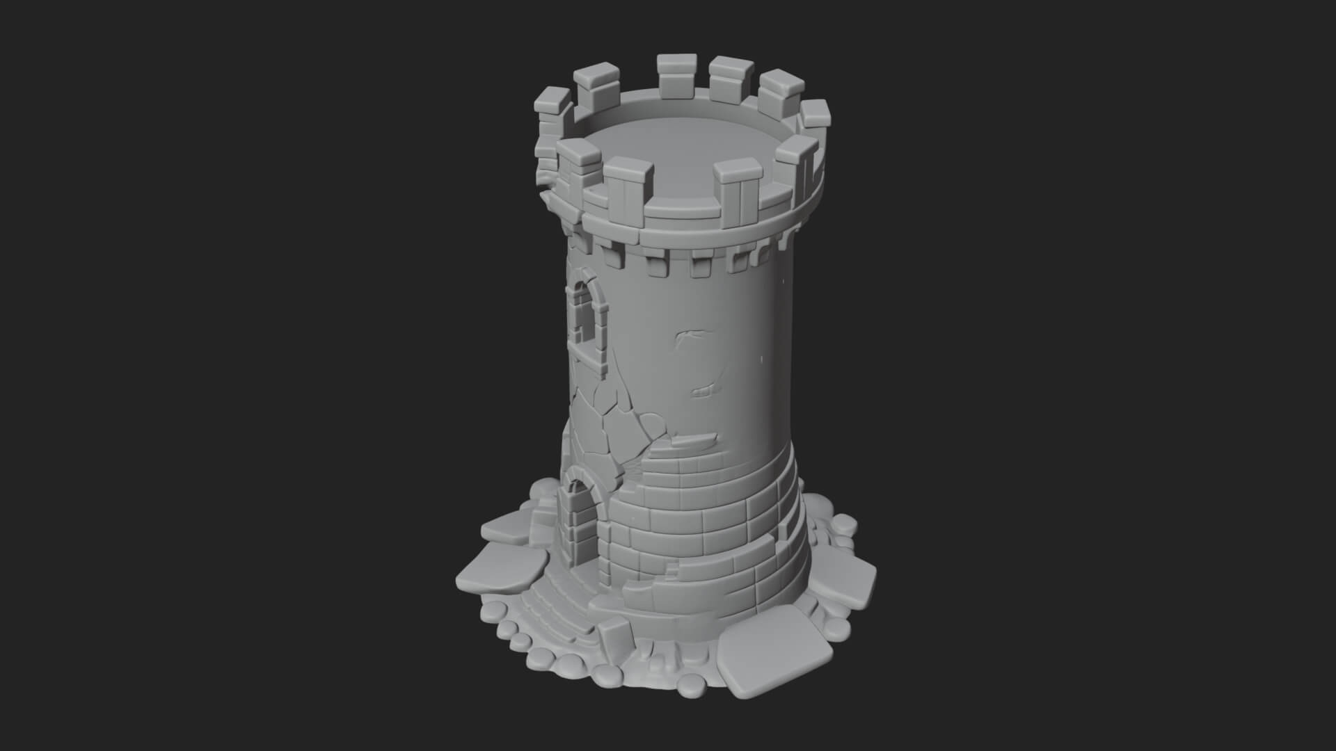 Round Stone Tower Design 5 3D Print Model 3D Model