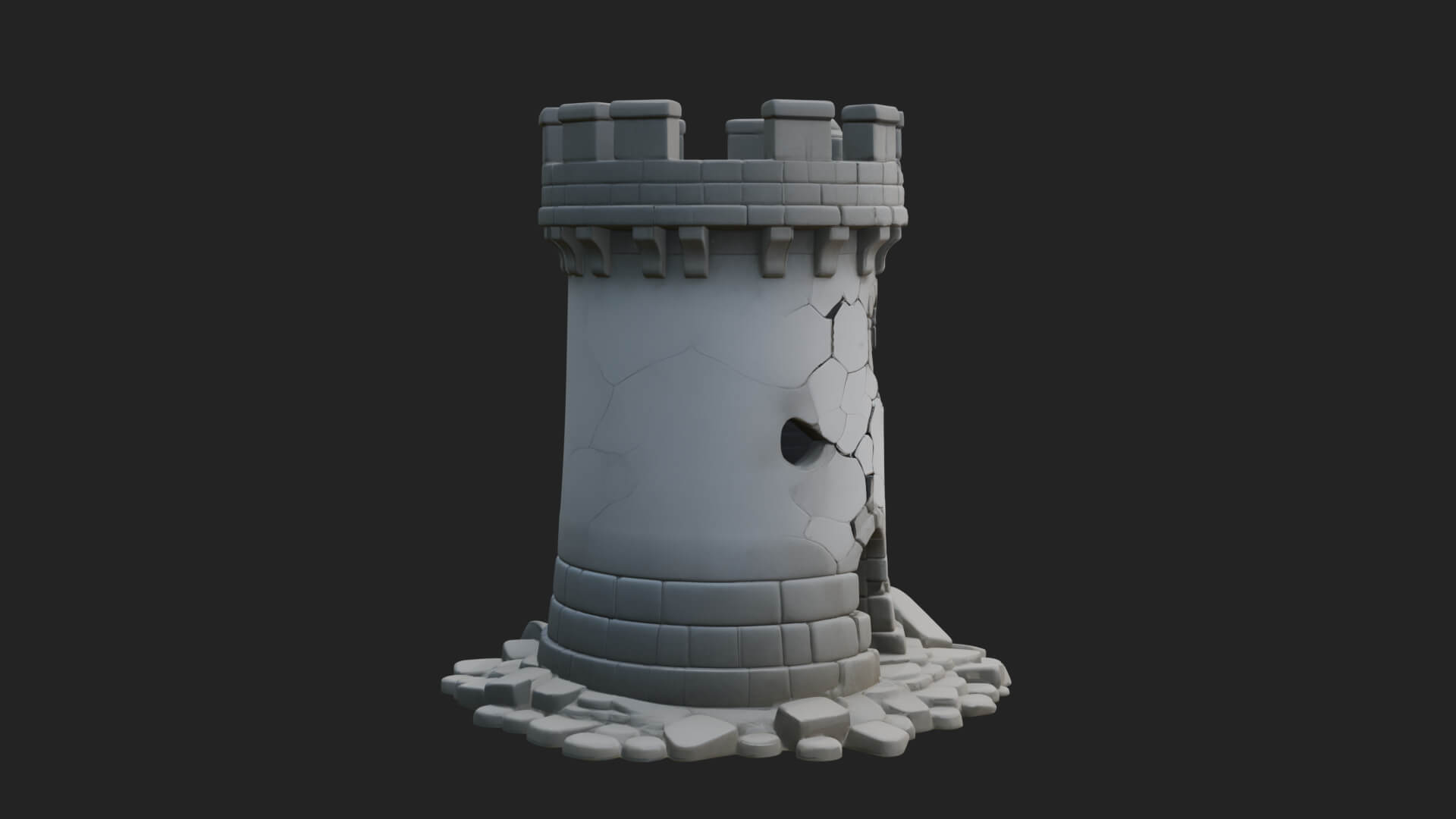 Round Stone Tower Design 6 3D Print Model 3D Model