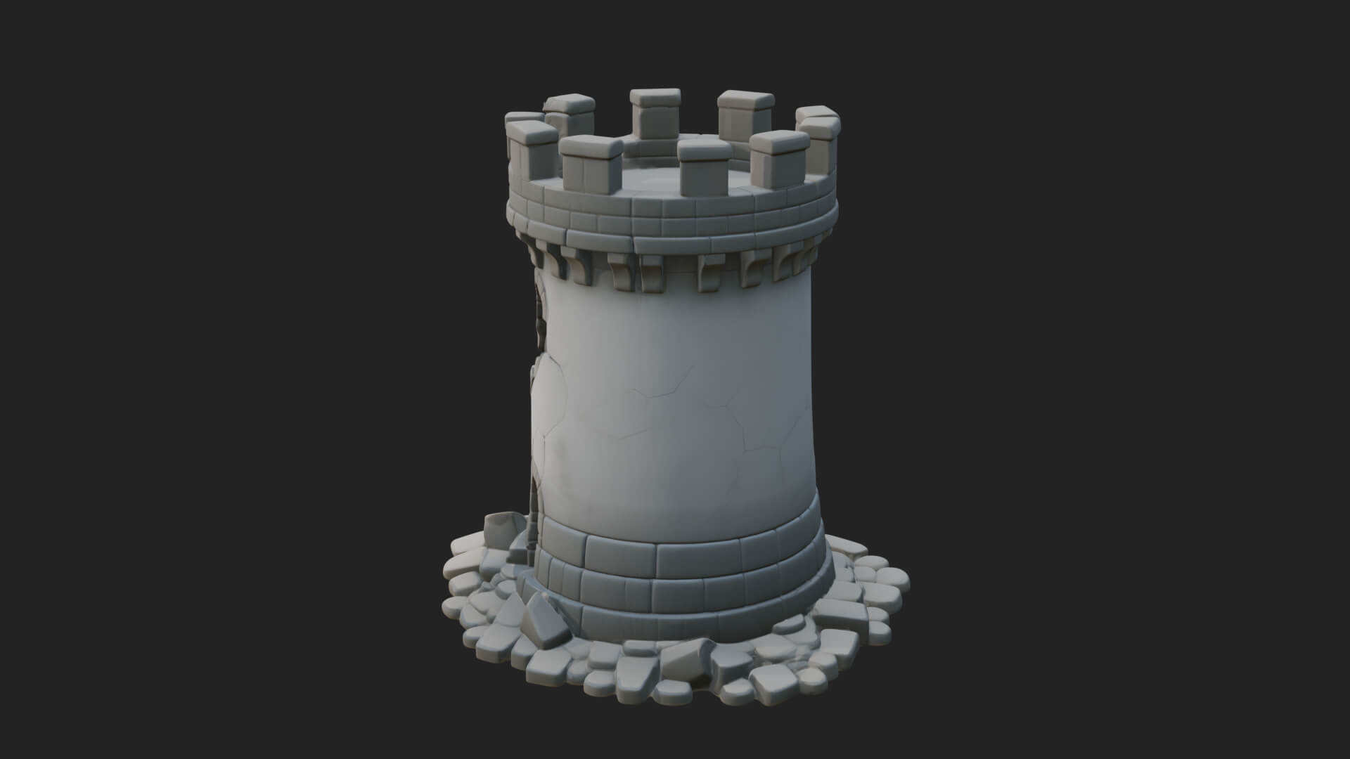 Round Stone Tower Design 6 3D Print Model 3D Model