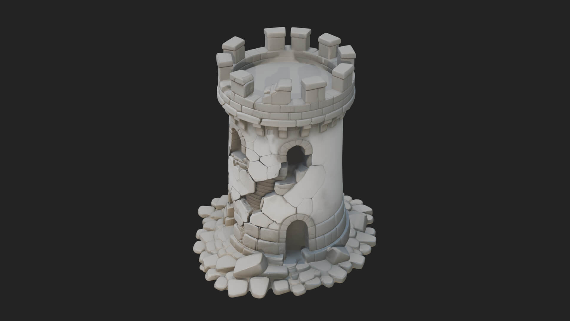 Round Stone Tower Design 6 3D Print Model 3D Model