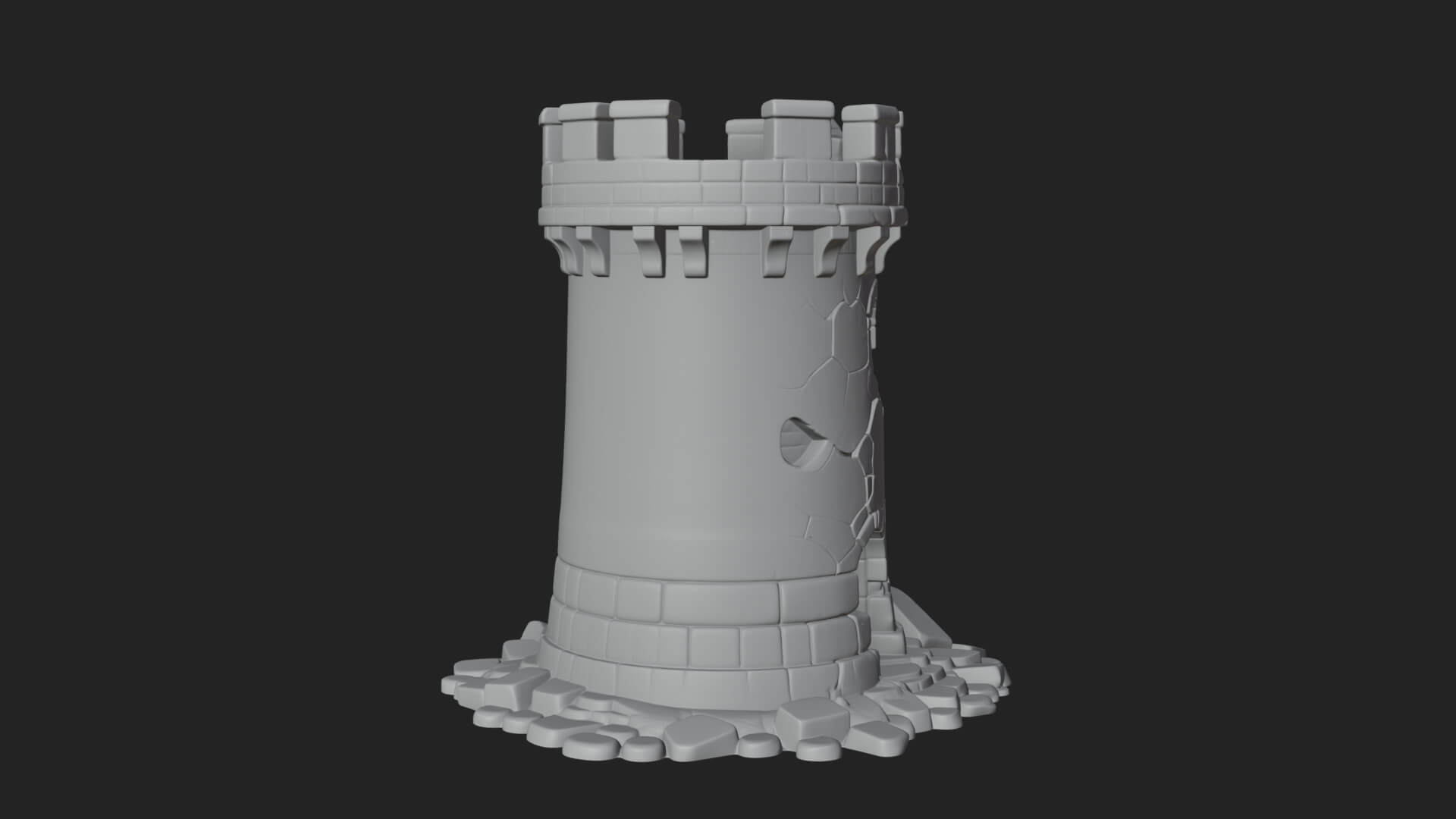 Round Stone Tower Design 6 3D Print Model 3D Model