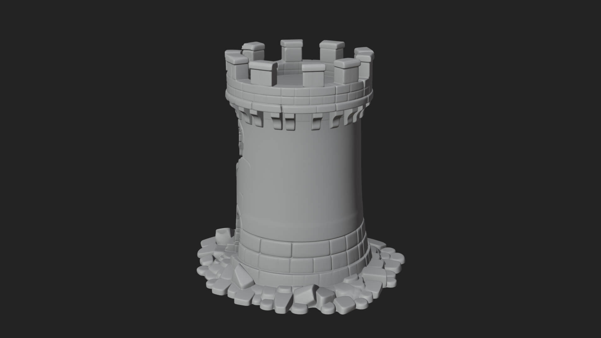 Round Stone Tower Design 6 3D Print Model 3D Model