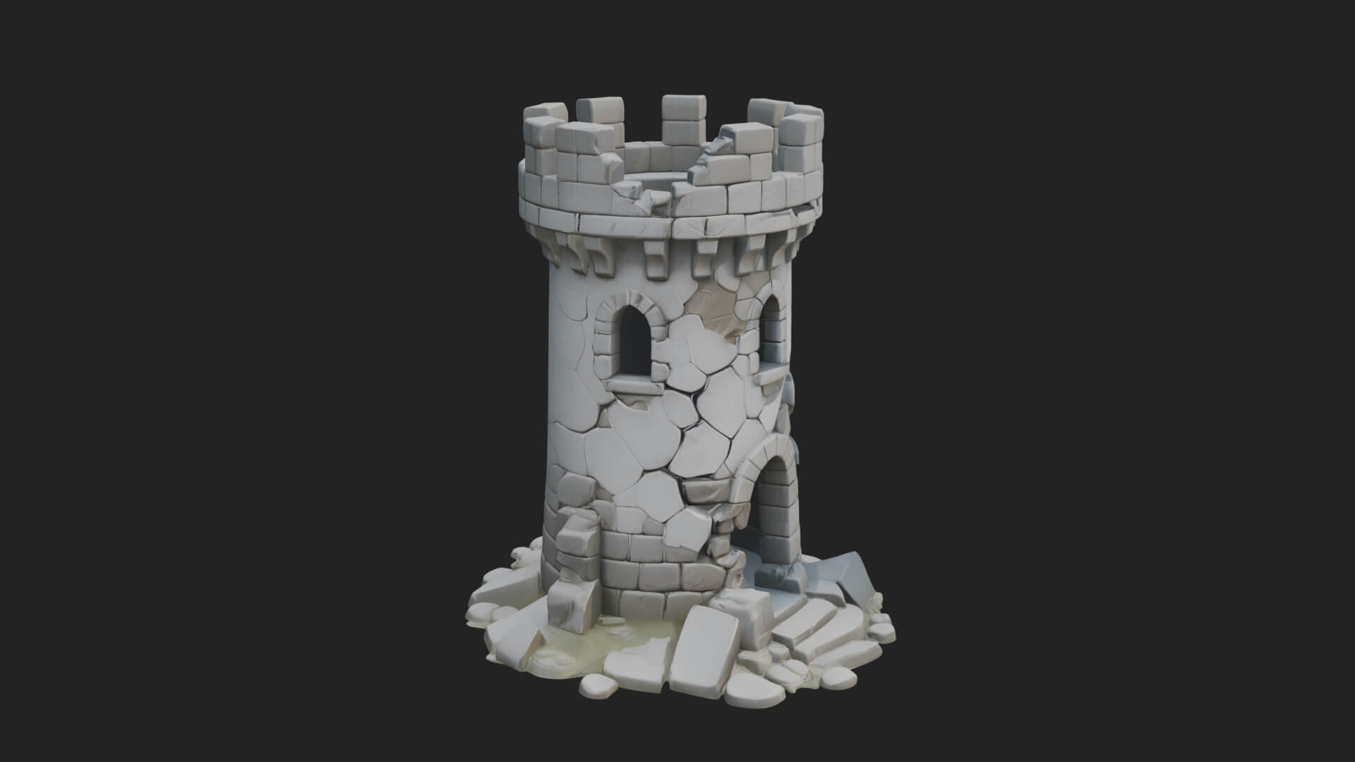 Round Stone Tower Design 7 3D Print Model 3D Model