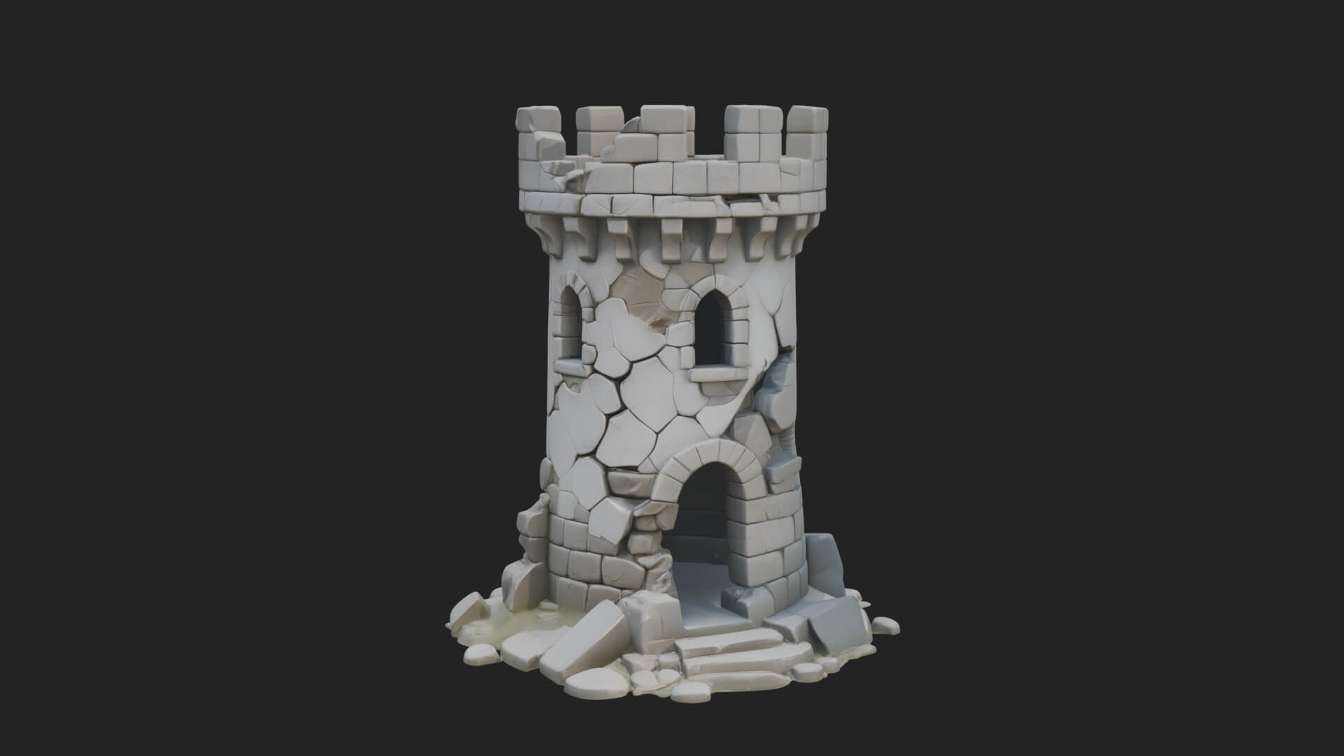 Round Stone Tower Design 7 3D Print Model 3D Model