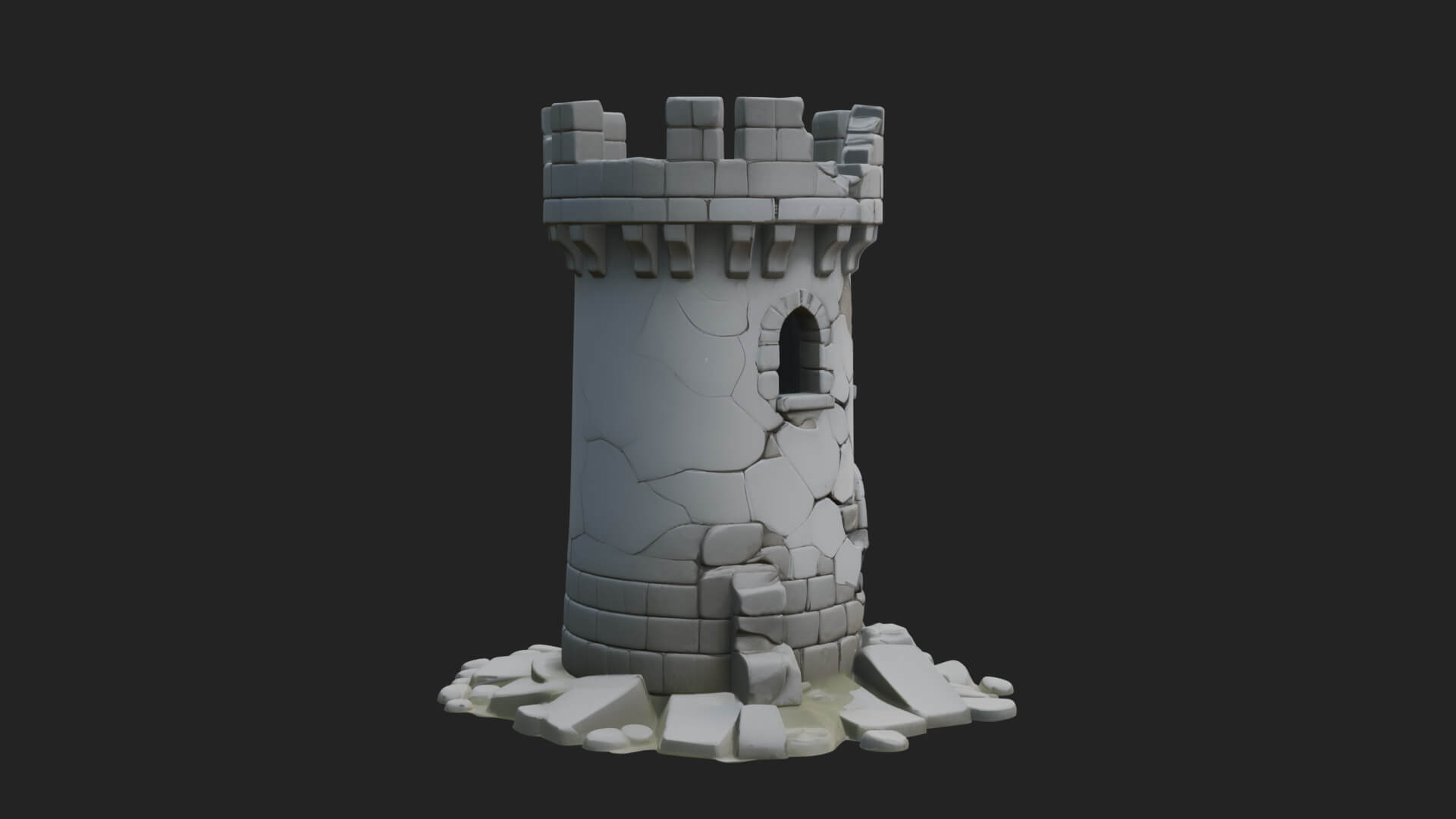 Round Stone Tower Design 7 3D Print Model 3D Model