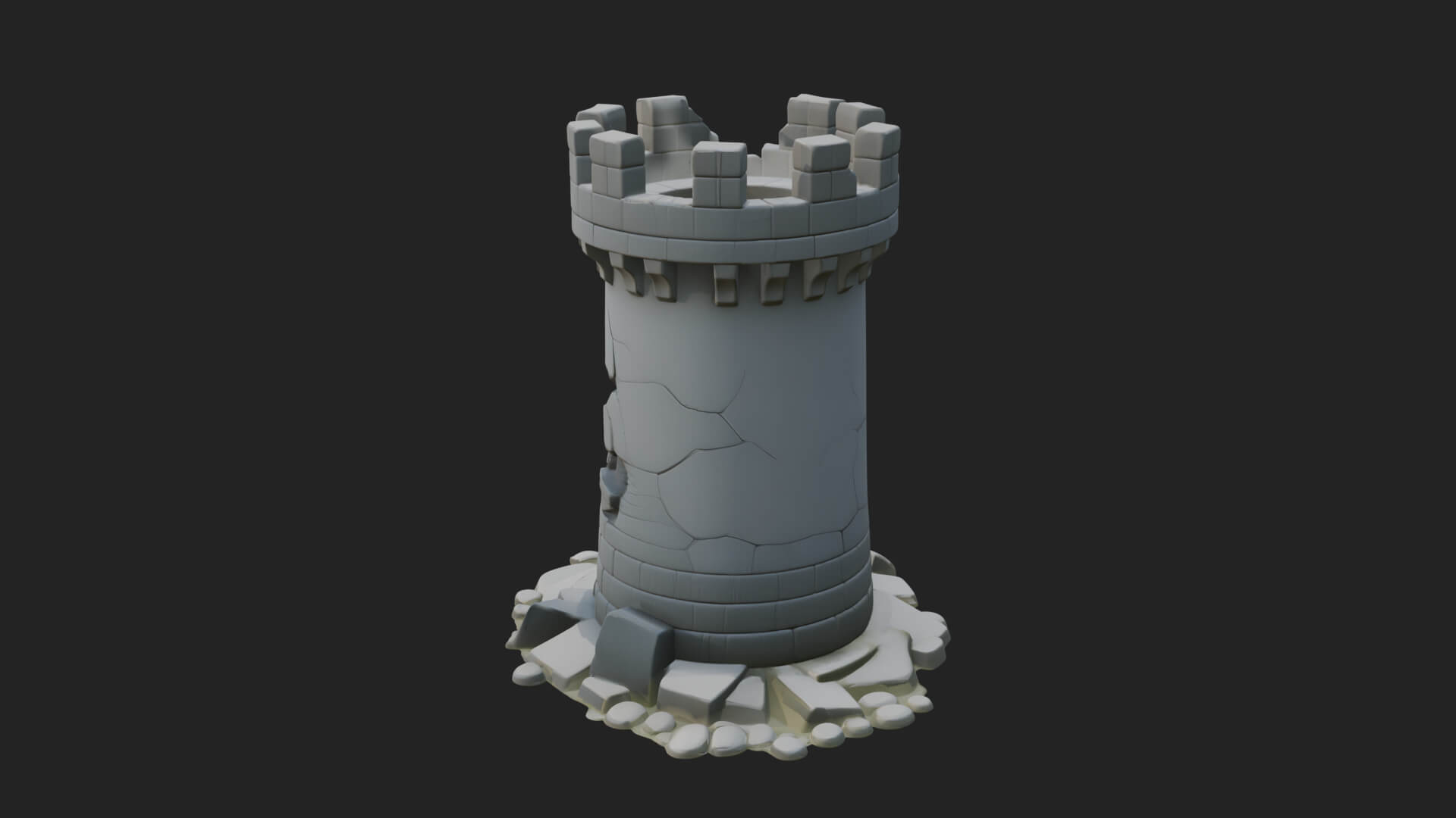 Round Stone Tower Design 7 3D Print Model 3D Model