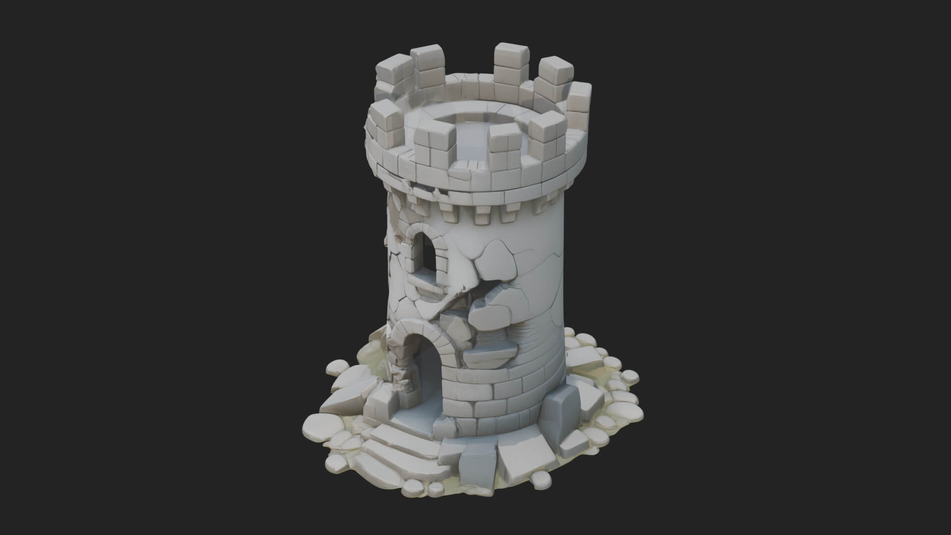 Round Stone Tower Design 7 3D Print Model 3D Model