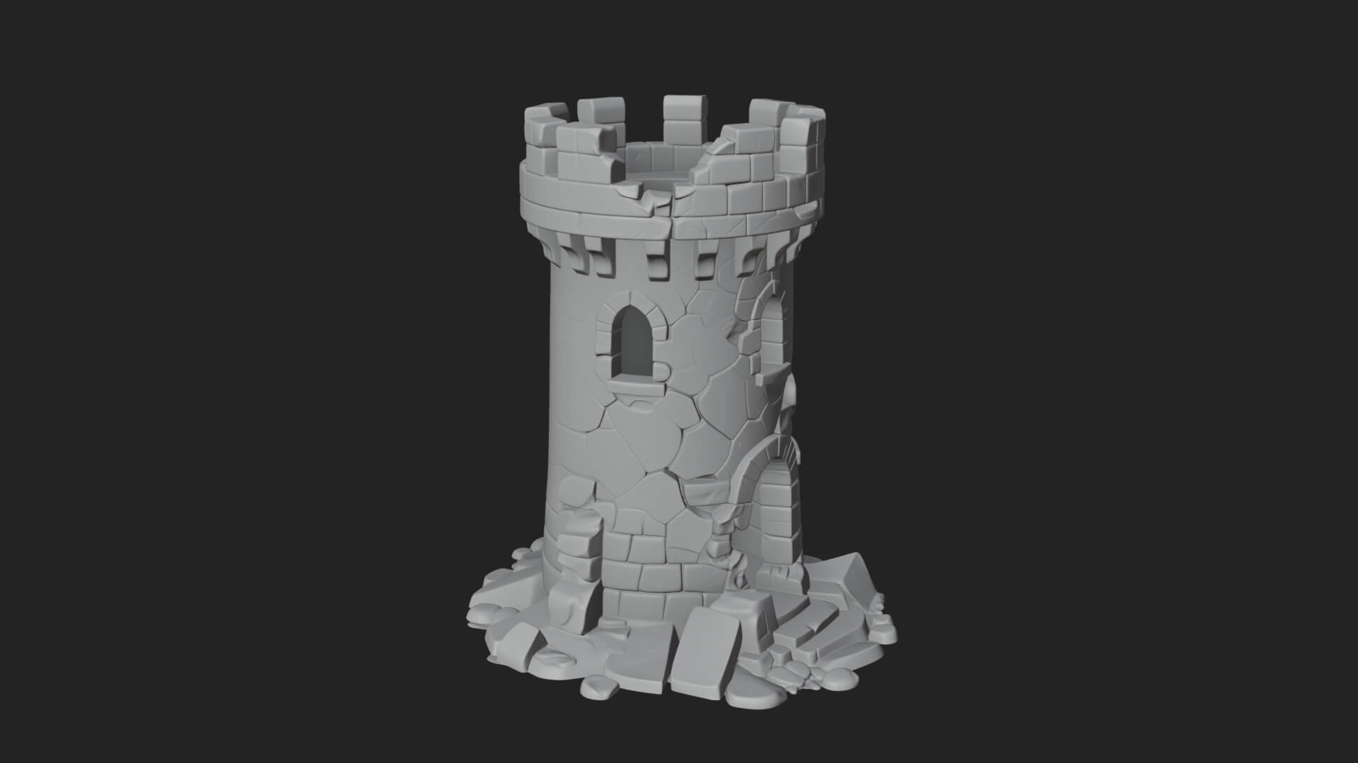 Round Stone Tower Design 7 3D Print Model 3D Model