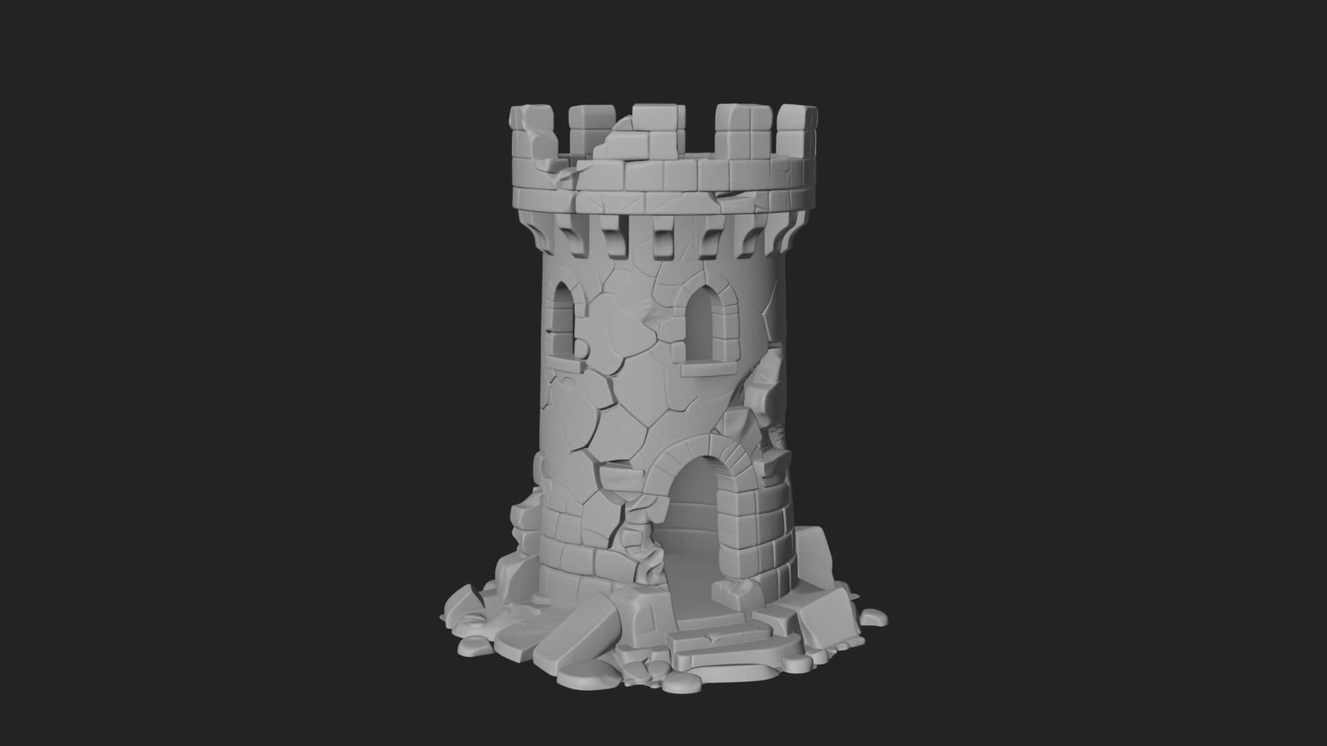 Round Stone Tower Design 7 3D Print Model 3D Model
