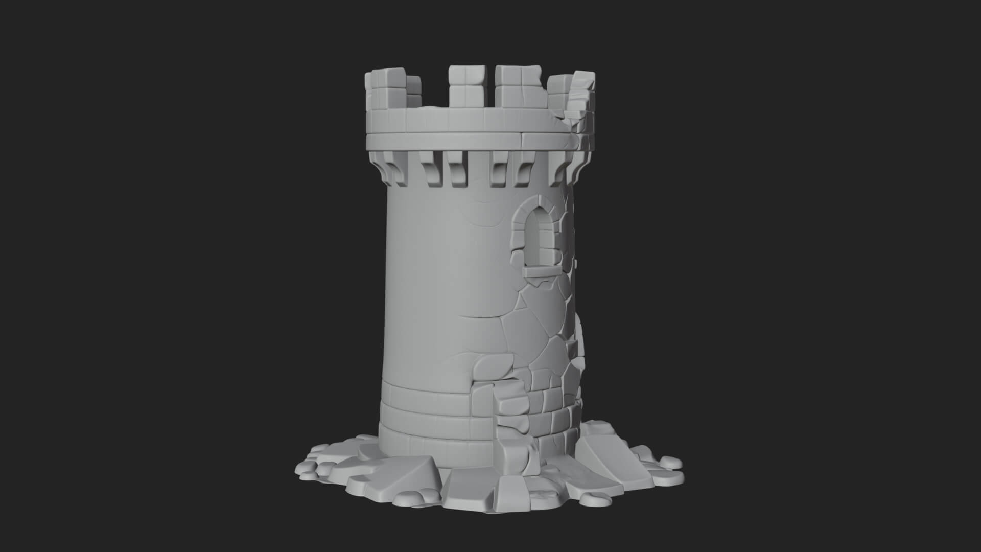 Round Stone Tower Design 7 3D Print Model 3D Model