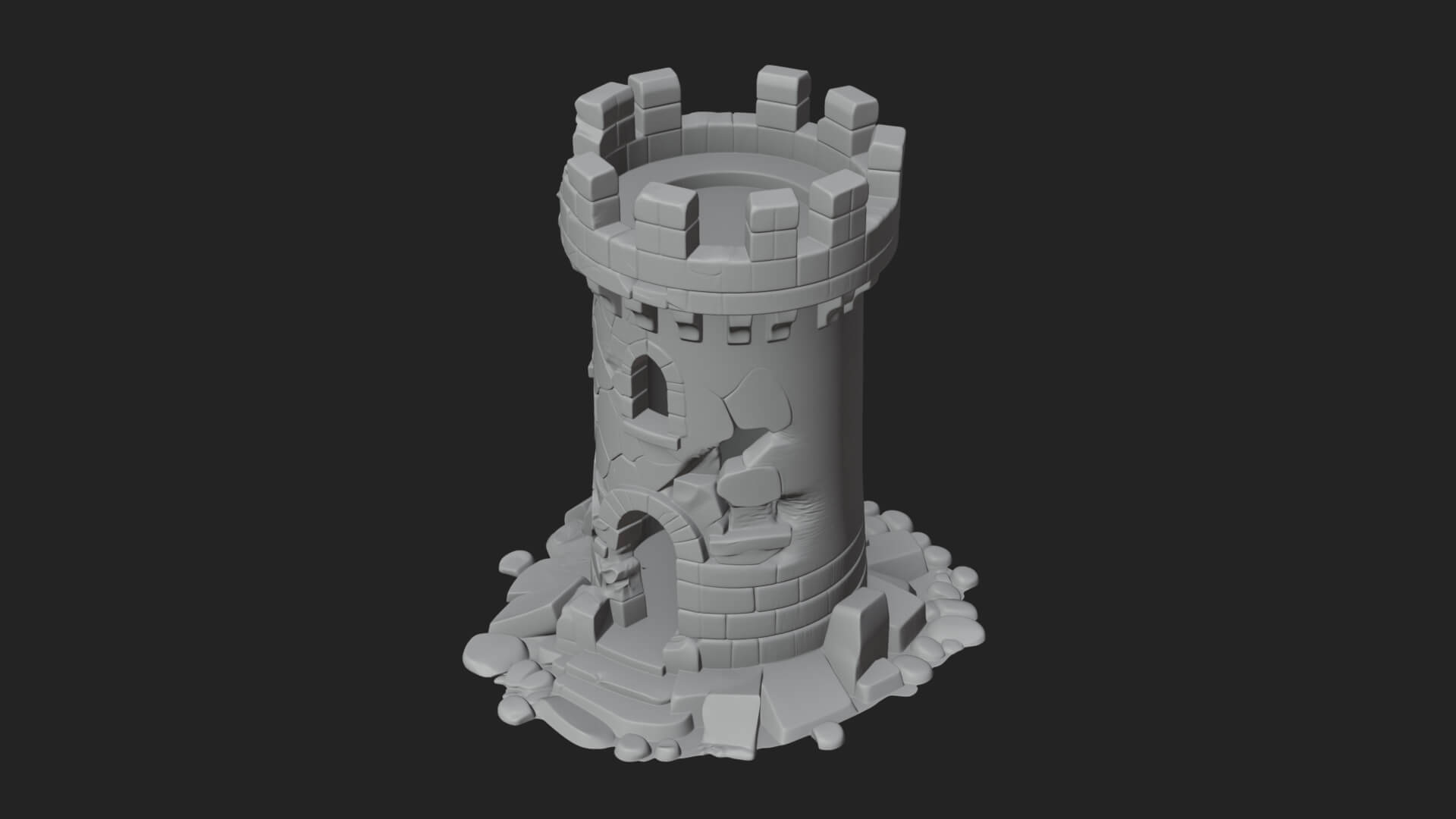 Round Stone Tower Design 7 3D Print Model 3D Model