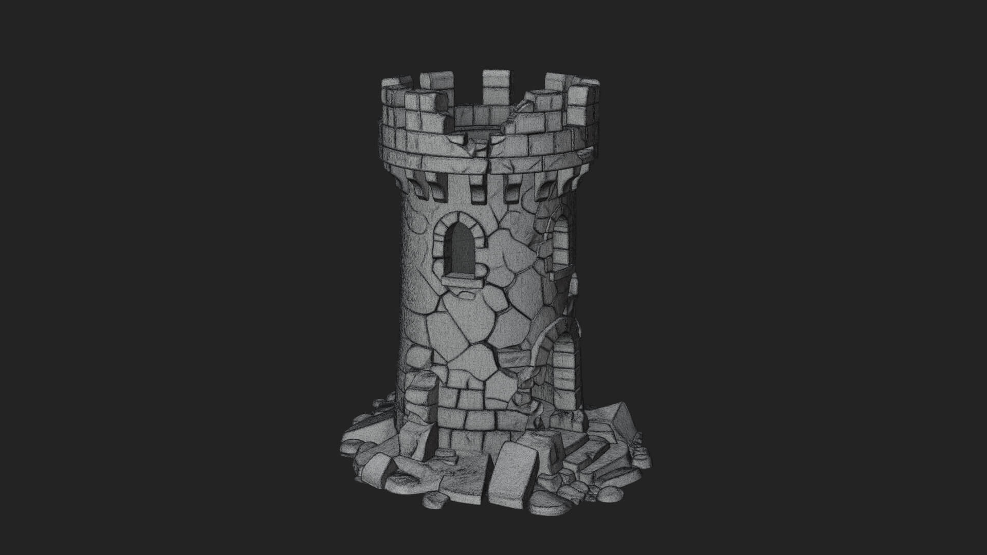 Round Stone Tower Design 7 3D Print Model 3D Model