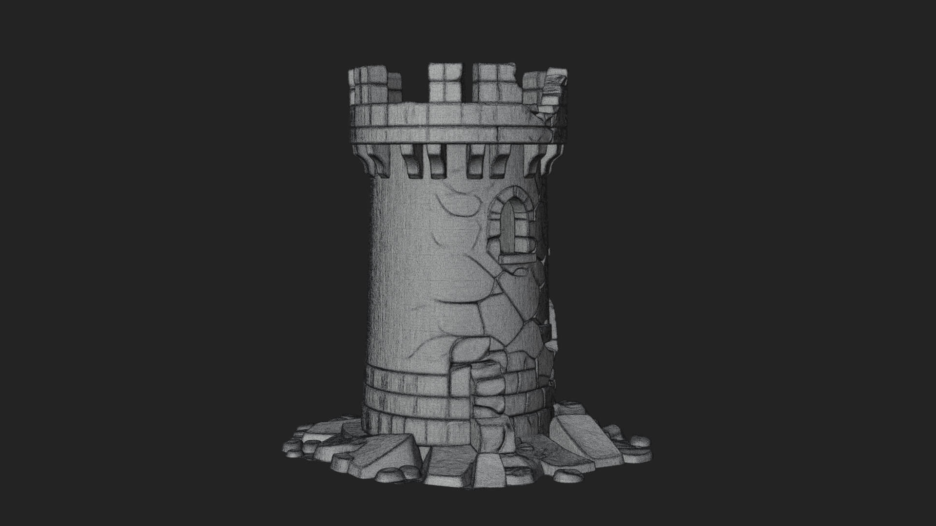 Round Stone Tower Design 7 3D Print Model 3D Model