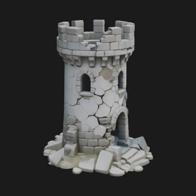Round Stone Tower Design 7 3D Print Model
