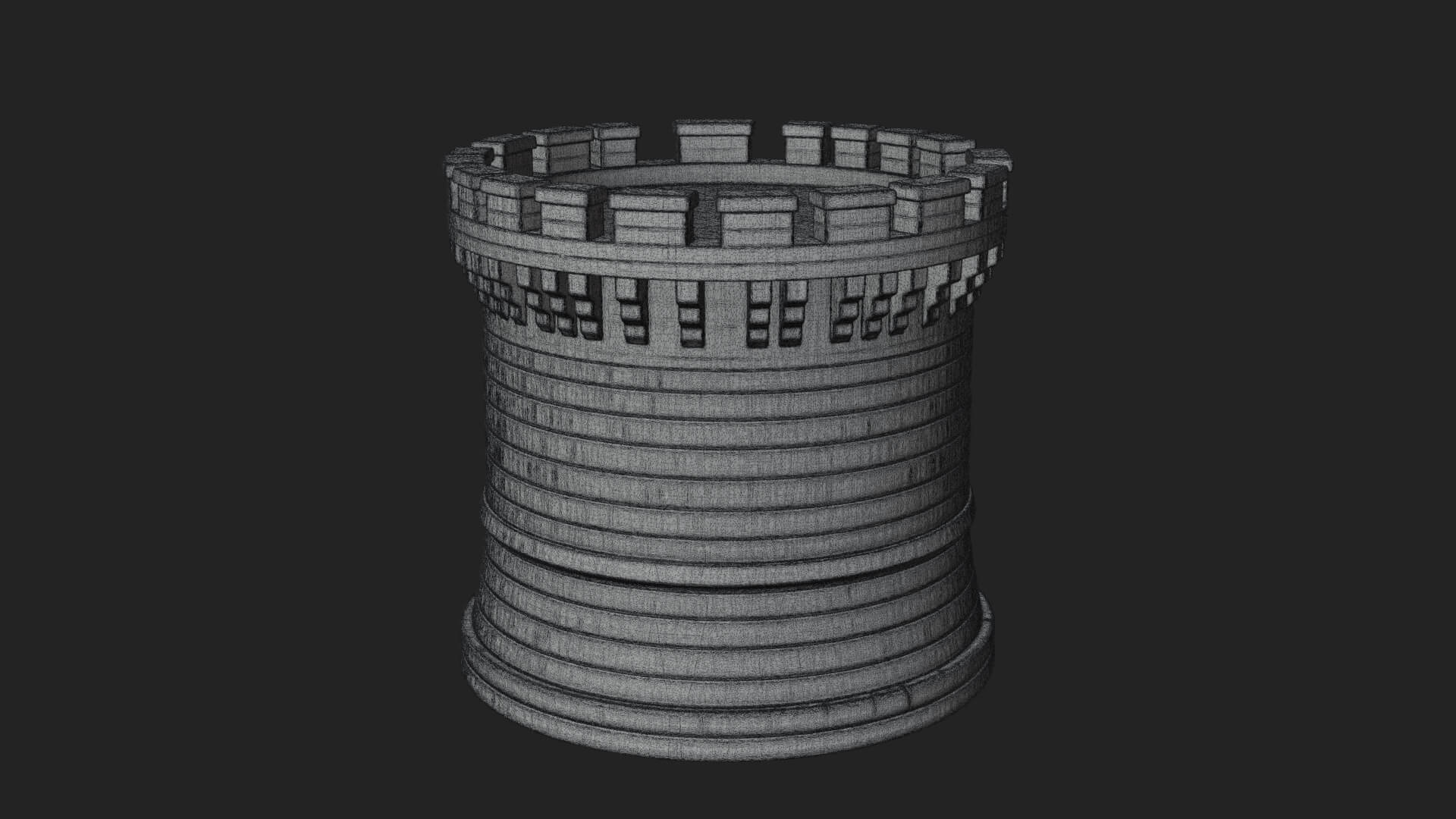 Round Stone Tower Design 8 3D Print Model 3D Model
