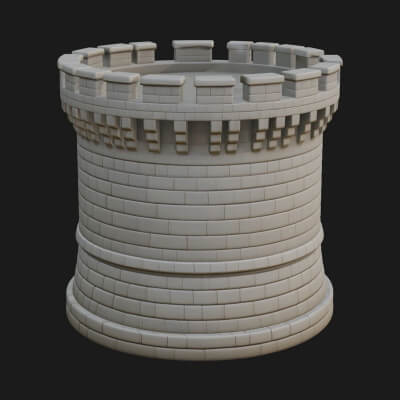Round Stone Tower Design 8 3D Print Model