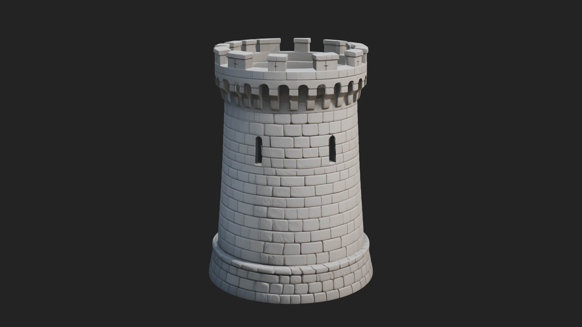 Round Stone Tower Design 9 3D Print Model 3D Model