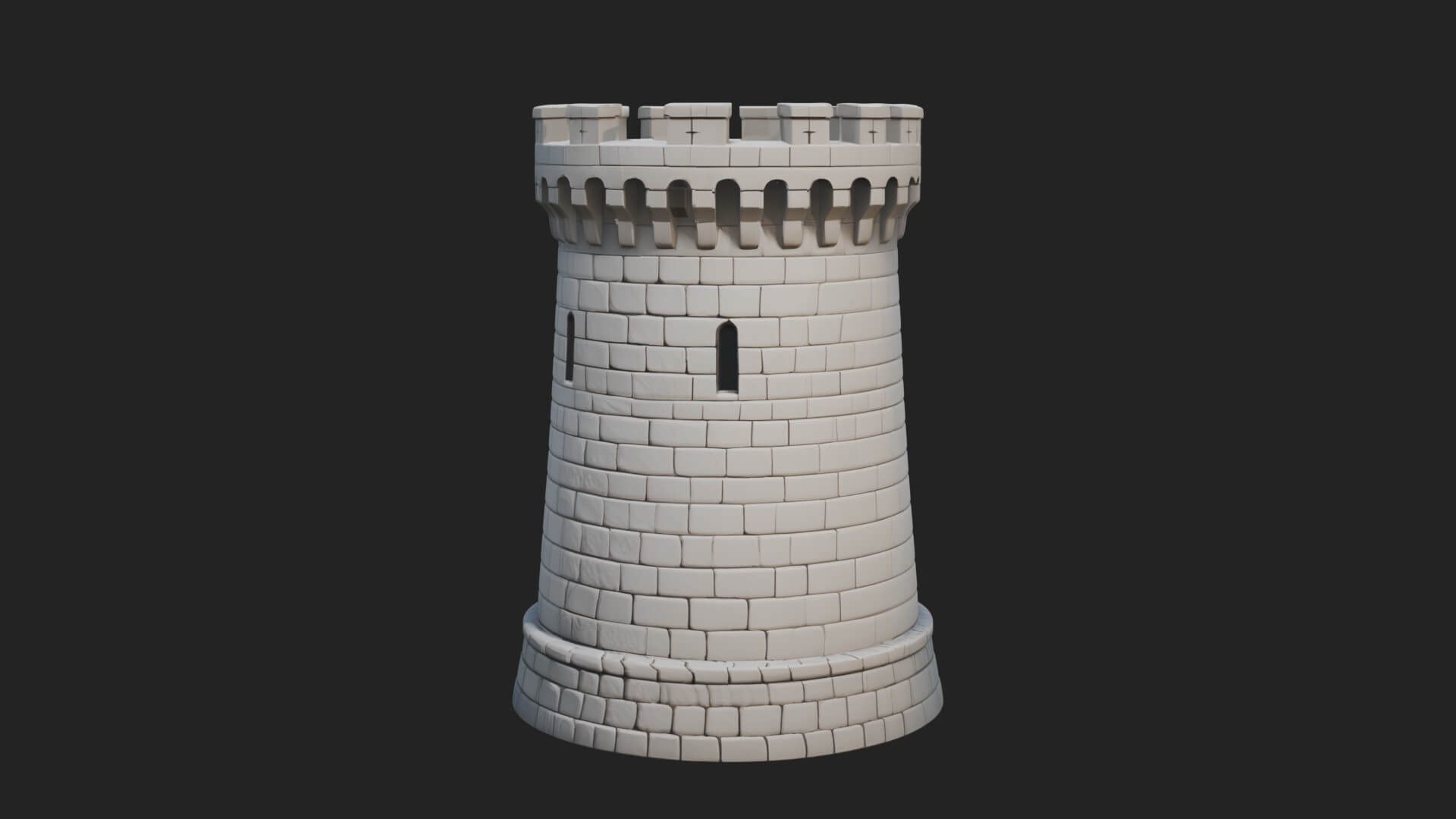 Round Stone Tower Design 9 3D Print Model 3D Model