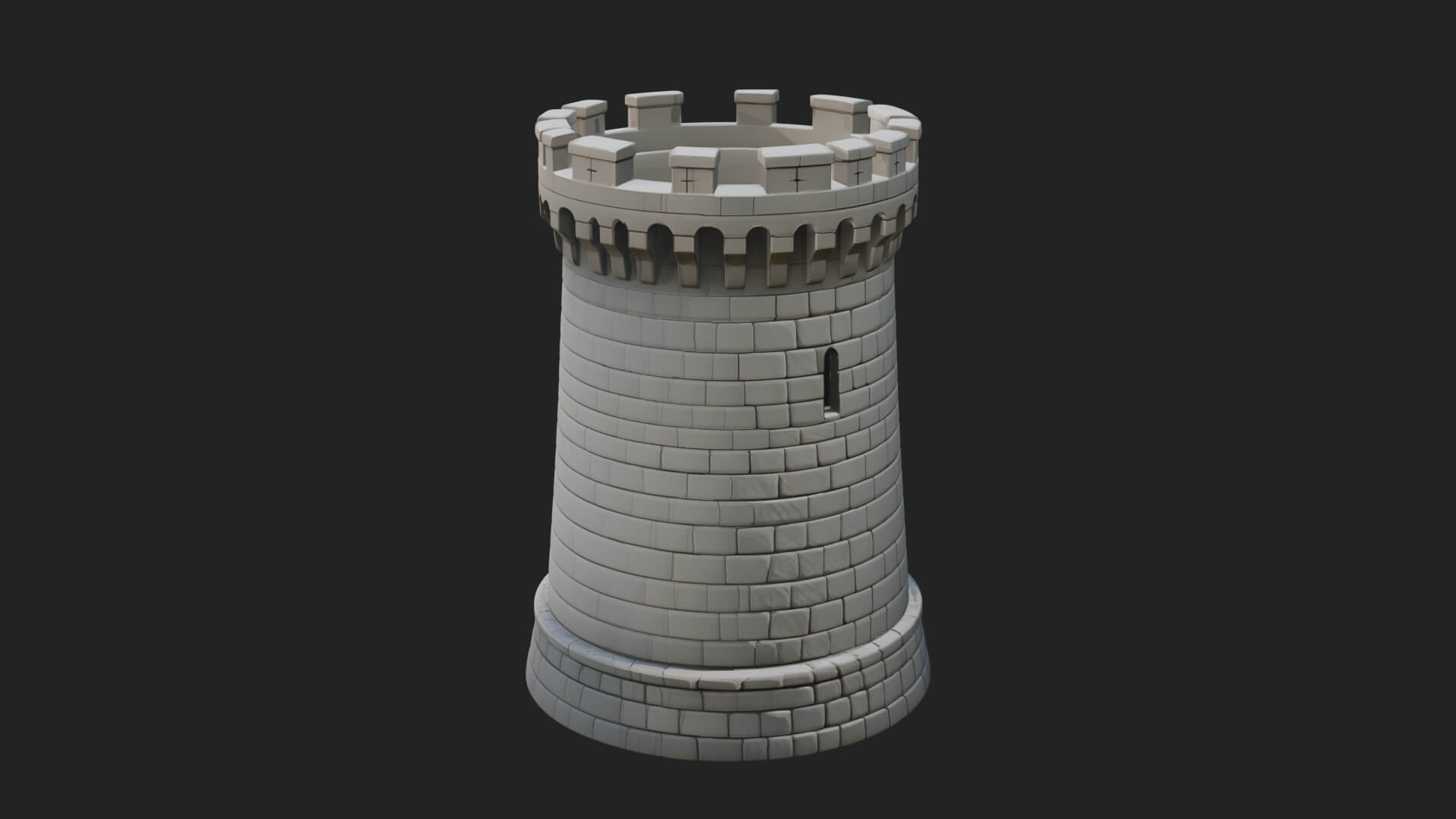 Round Stone Tower Design 9 3D Print Model 3D Model
