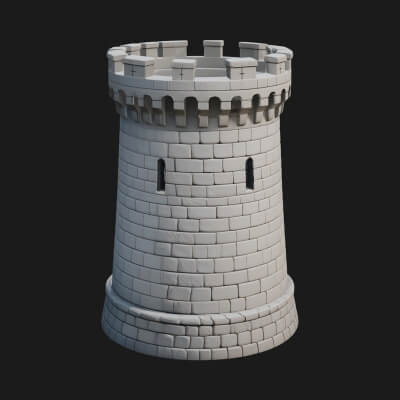 Round Stone Tower Design 9 3D Print Model