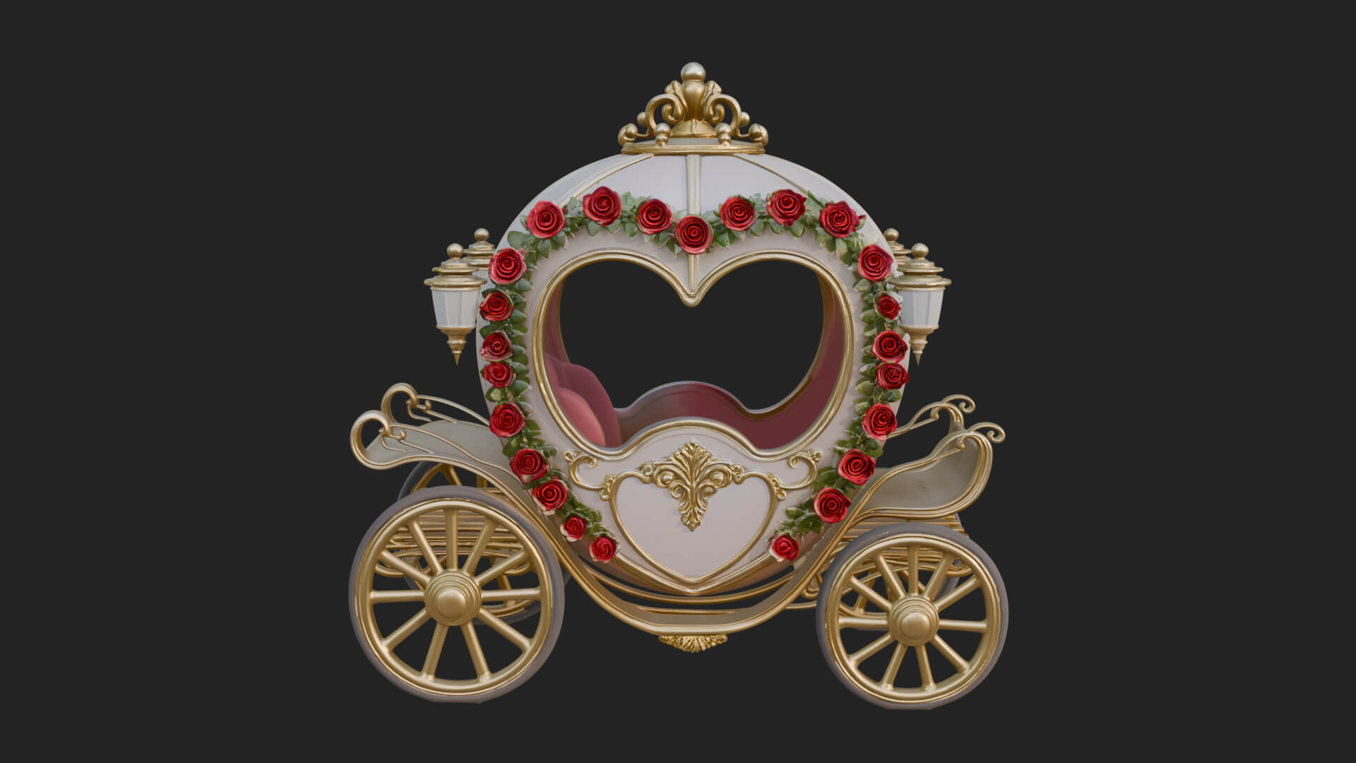 Royal Fairy Tale Carriage Model Design 1 3D Print Model 3D Model