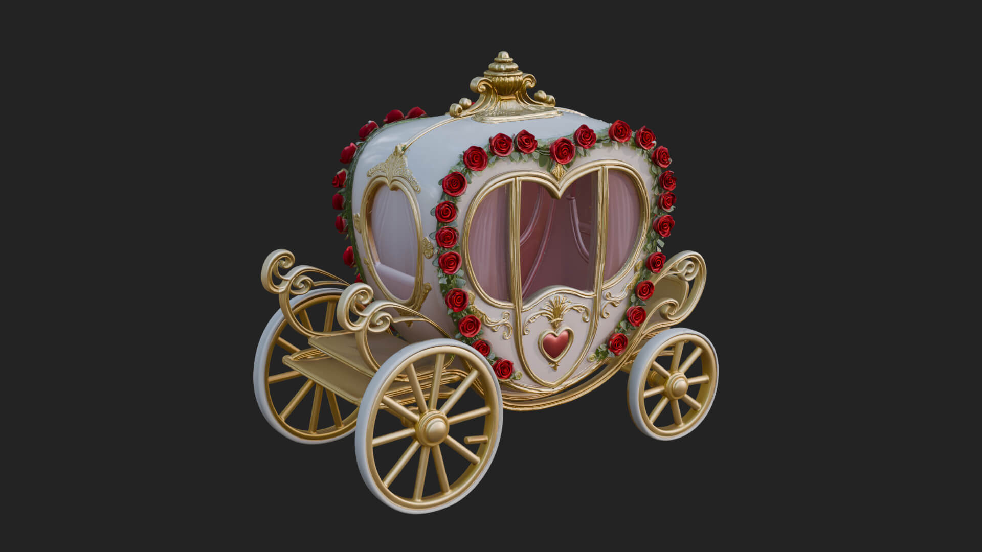 Royal Fairy Tale Carriage Model Design 2 3D Print Model 3D Model
